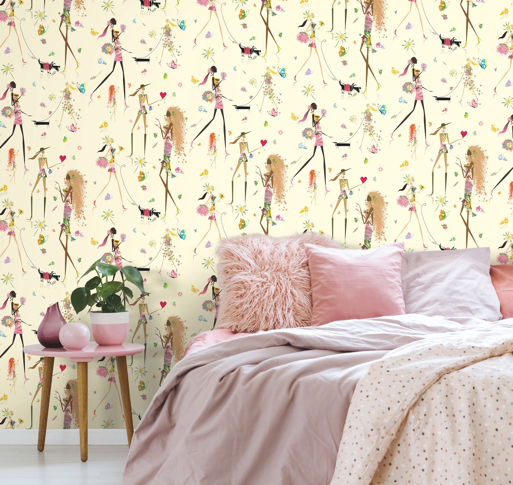 RoomMates RMK12256RL 28.29-Sq. Feet Yellow Vinyl Novelty Self-adhesive Peel and Stick Wallpaper