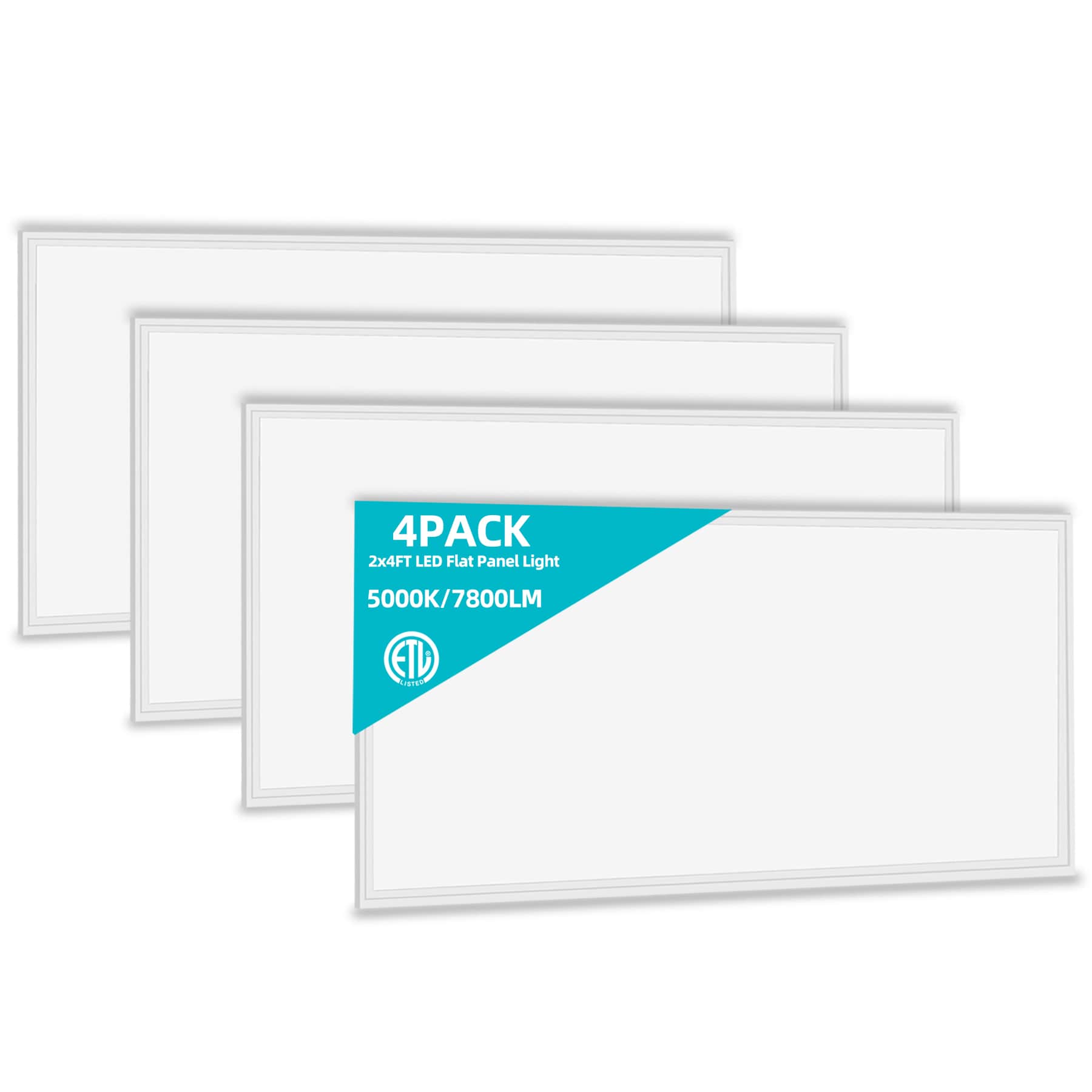 4 -Pack 4-ft x 2-ft Dimmable Adjustable Lumens Daylight LED Panel Light