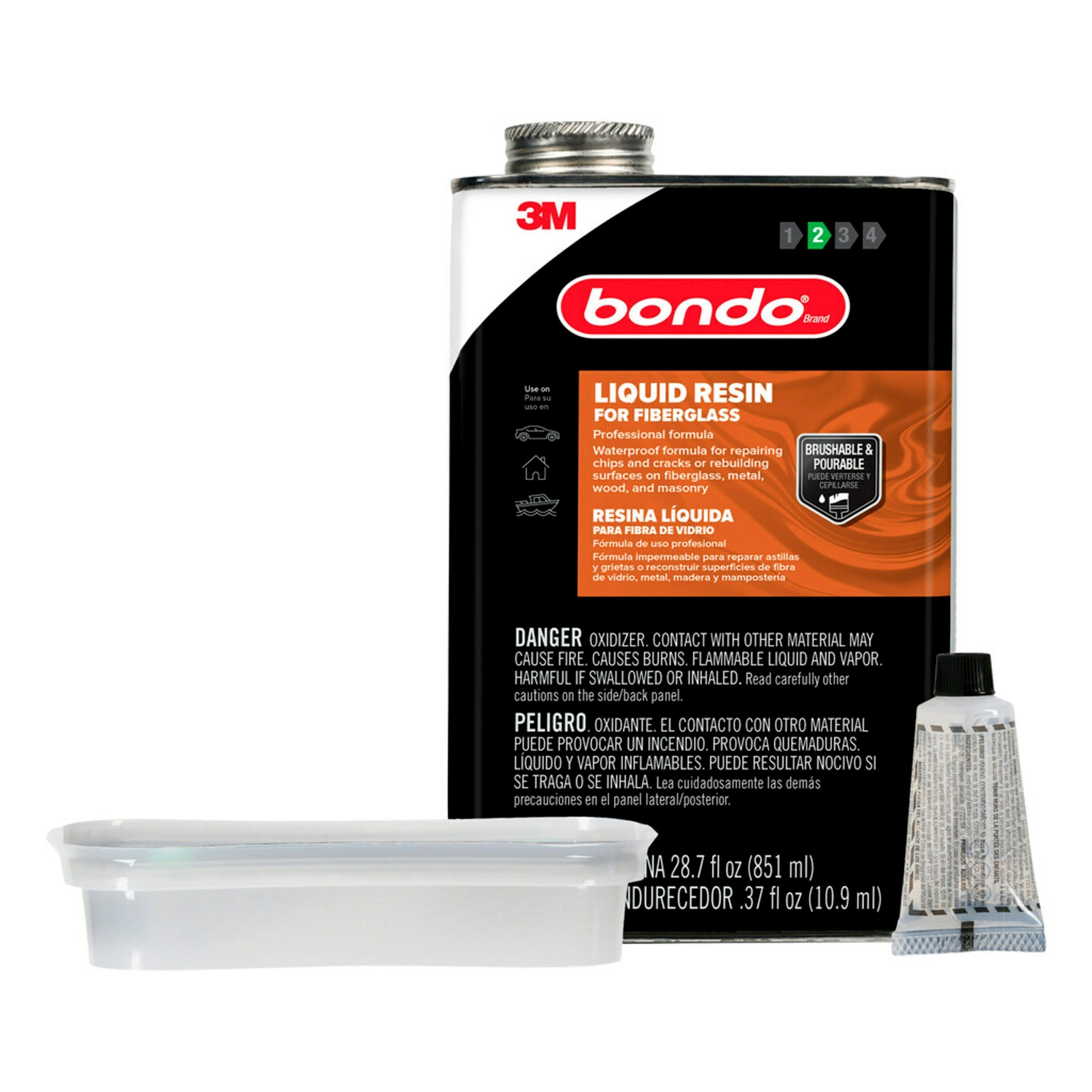 Bondo 1-Pint (s) Waterproof Interior/Exterior Brown Fiberglass Resin Repair  Kit