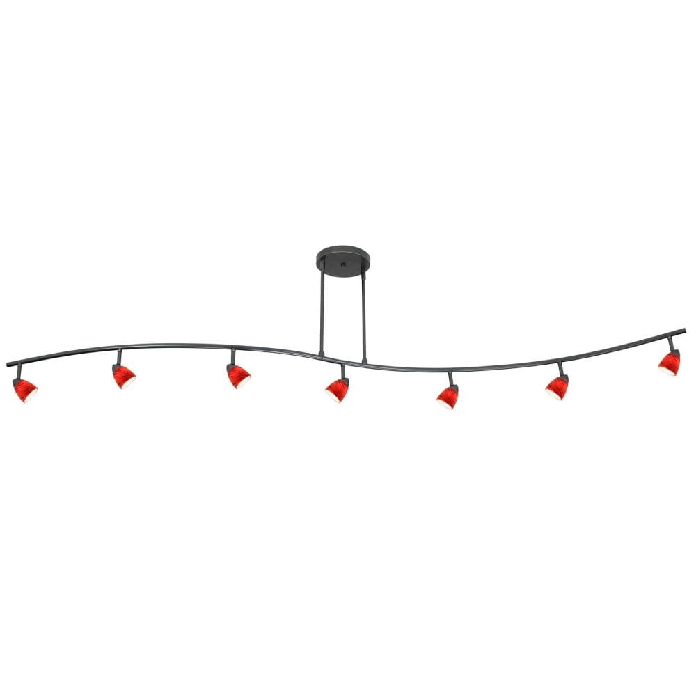 Cal Lighting 954-77L-DB/REDS Serpentine 7-Light 80-in Dark Bronze Dimmable Standard Track Bar Fixed Track Light Kit