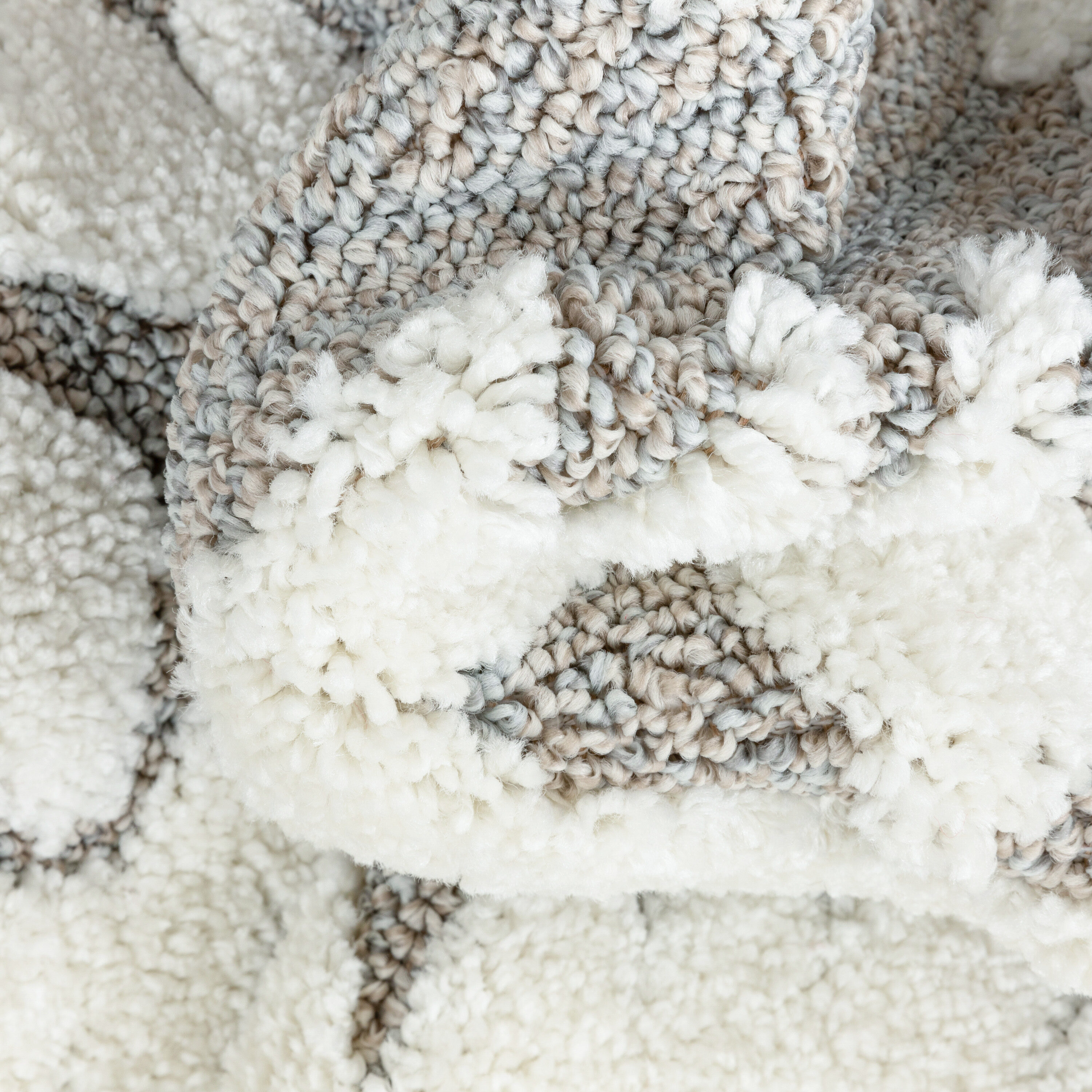 Gray and Beige 5' x 7' Moroccan Pattern Area Rug