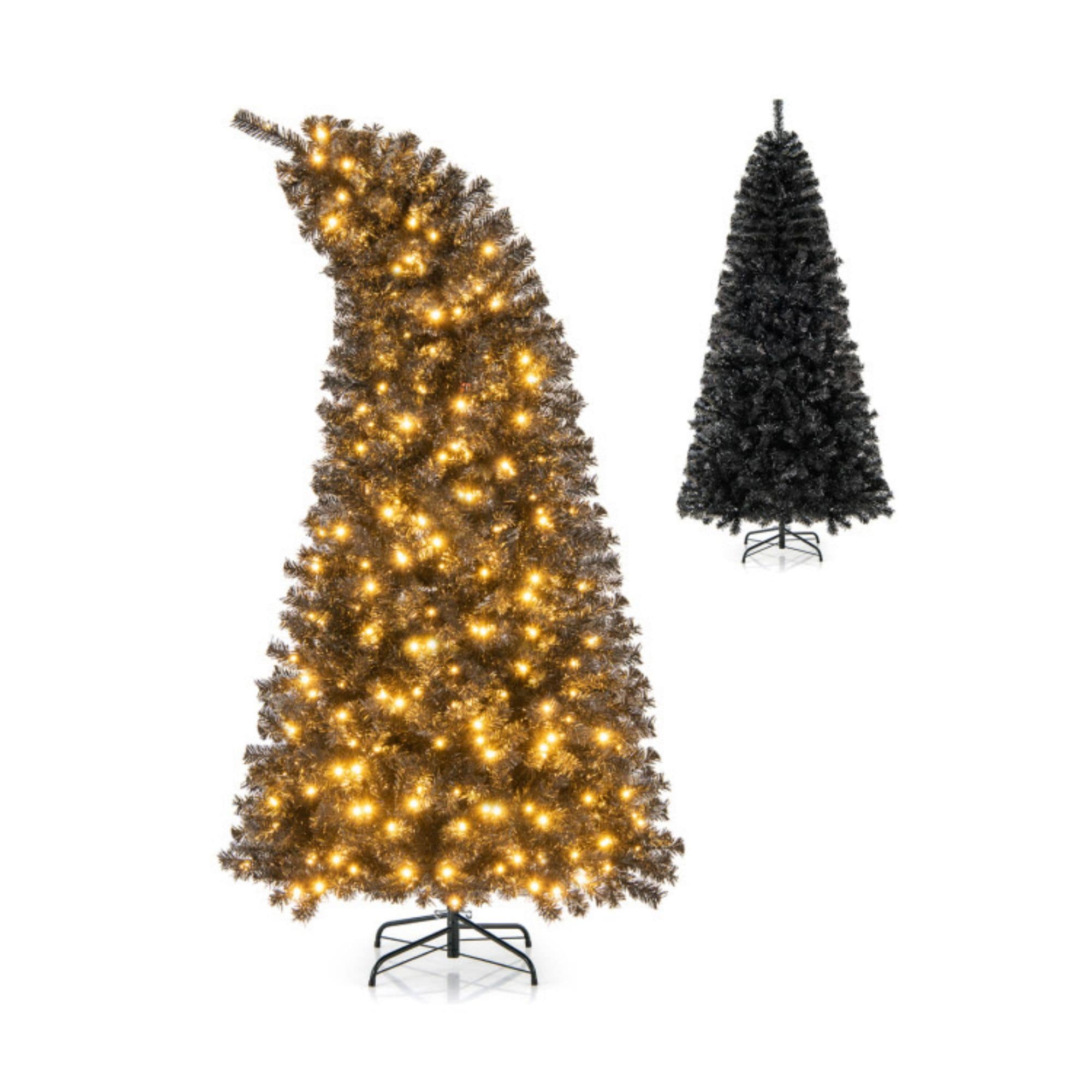 WELLFOR CR-K-M0742WH 7-Feet Pre-lit White Artificial Christmas Tree with Color Changing LED Lights
