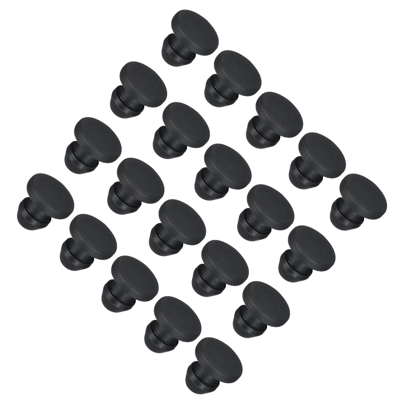 Unique Bargains Silicone Snap in Locking Hole Plugs Rubber Panel Seal Cover Flush Type Panel Round for Kitchen Rubber Bulkheads Waterproof Sealing Plugs 4.5mm/0.18inch Mount Dia Black 30pcs #S26031900UX4561