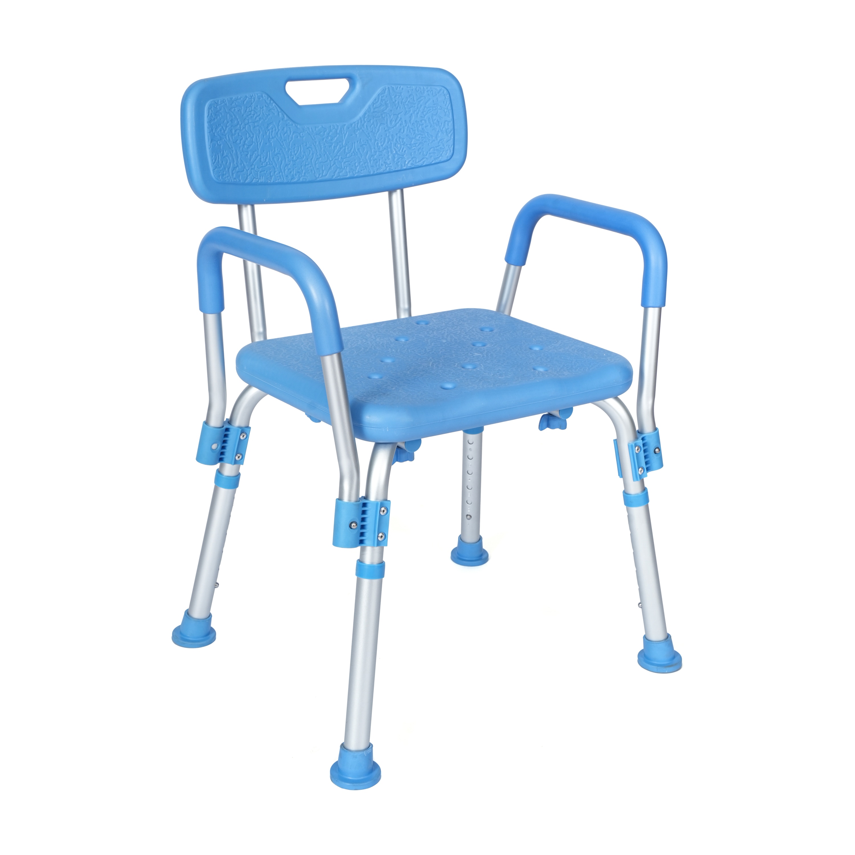 Flash Furniture 196861160424 HERCULES Adjustable Bath and Shower Chair with Height-Adjust Frame; Depth-Adjust Back; and 300 lbs Static Weight Capacity in Blue