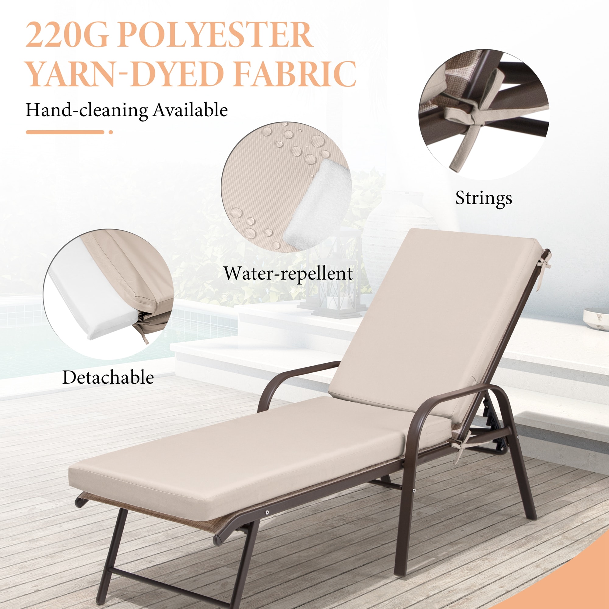 CloudFly CL-CU001BEI-1 Patio-Furniture-Cushions - View #6