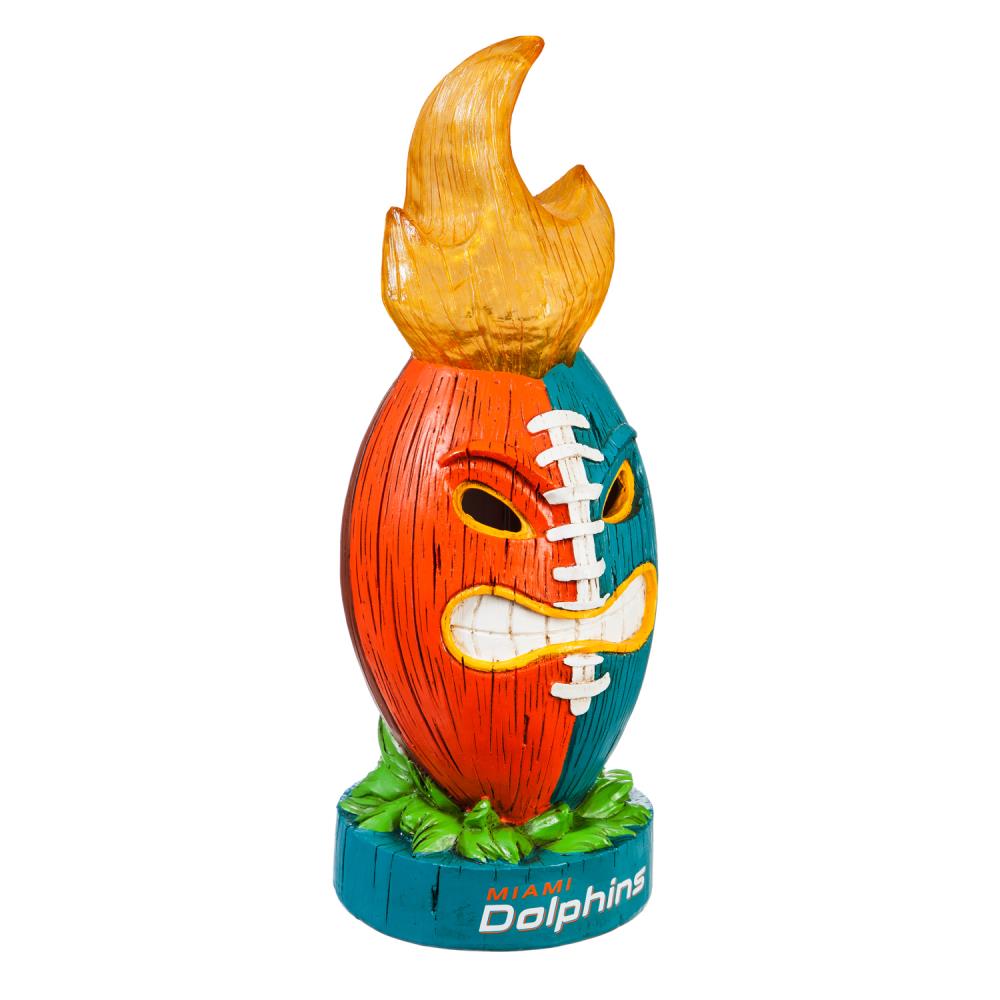 Team Sports America Miami Dolphins 12-in H x 5-in W Green Tiki Garden Statue  at