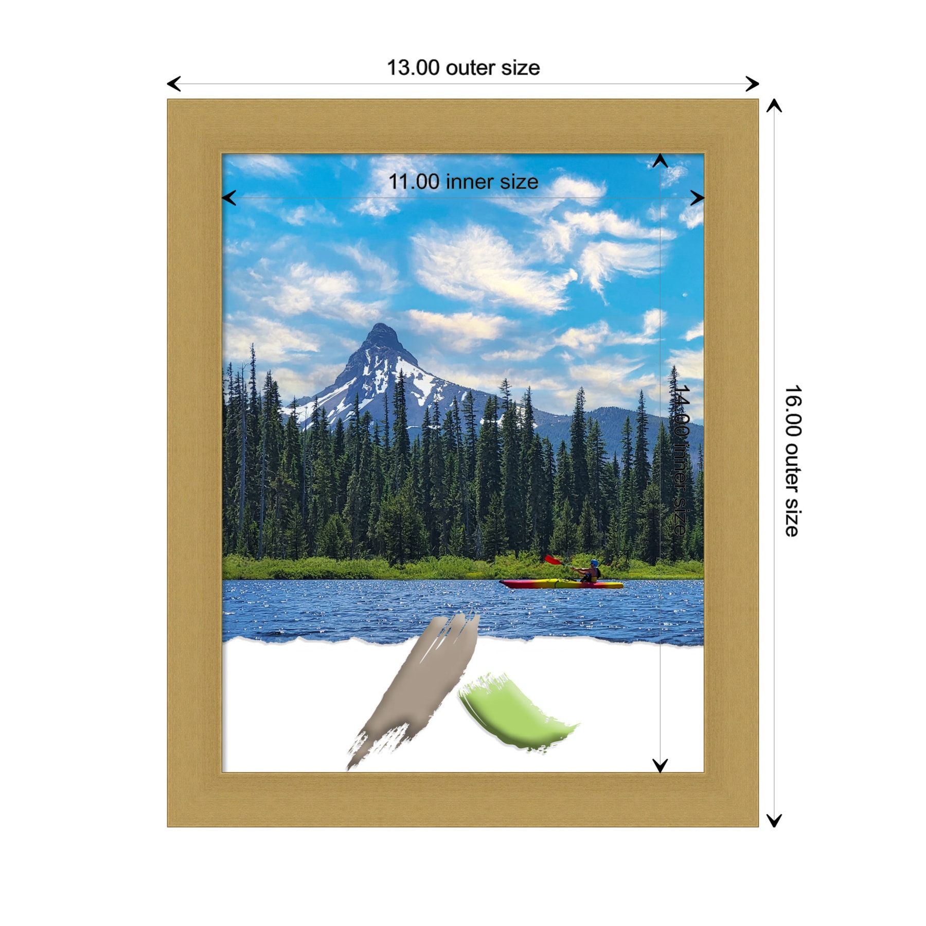 Grace Brushed Gold Narrow Polystyrene Wall Picture Frame