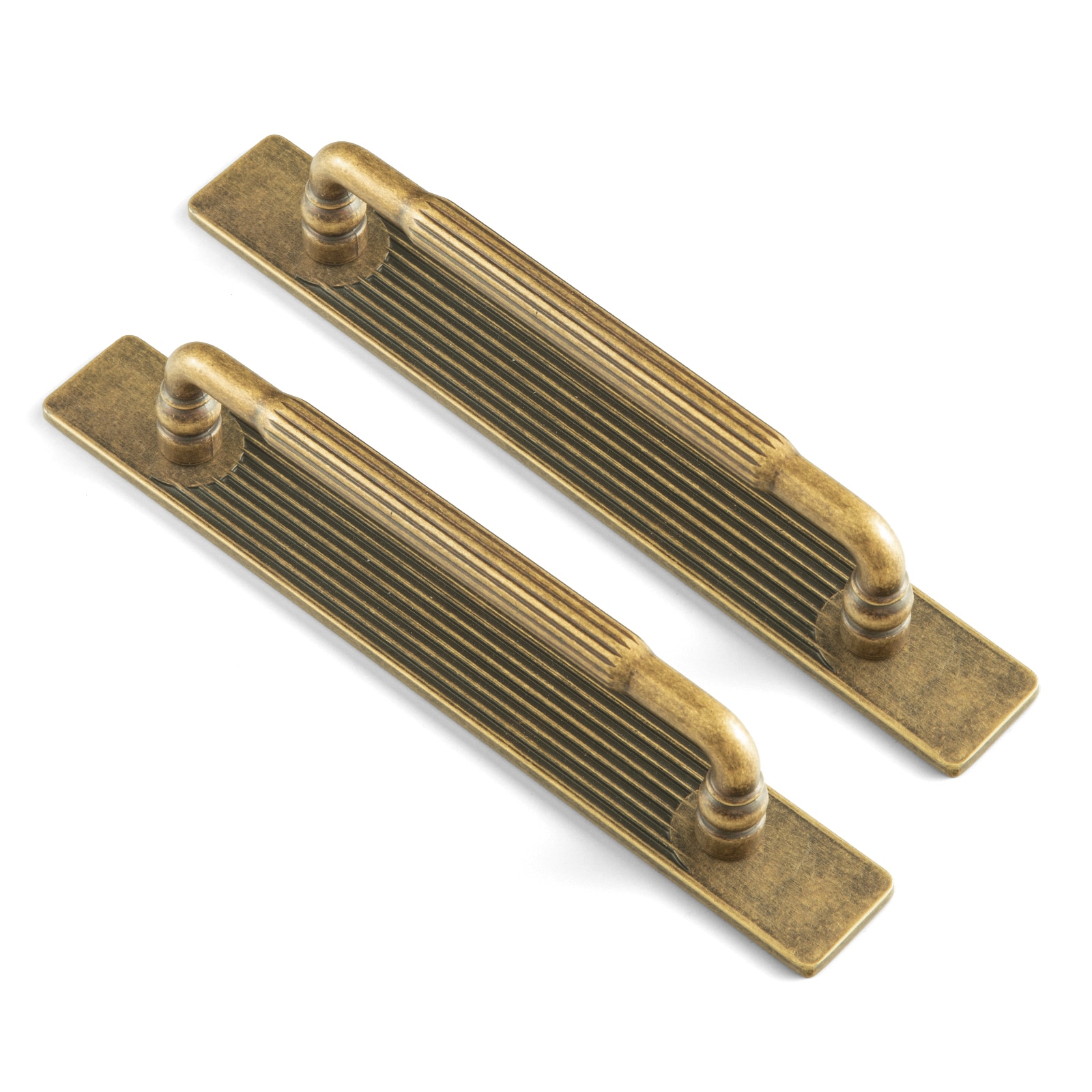 Miaokesen Antique Brass and Champagne Bronze Drawer Pulls 2-Pack and 6-Pack