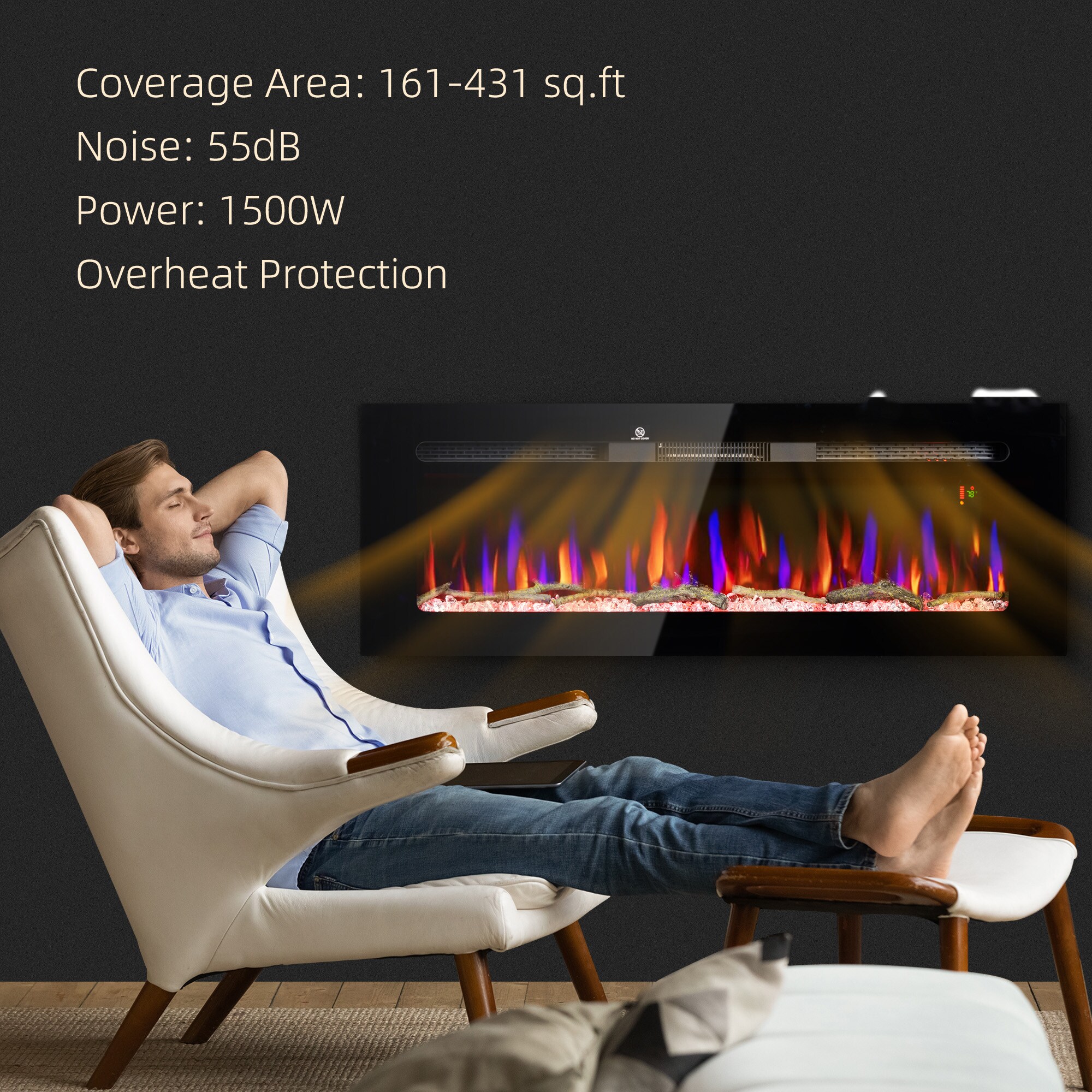 SINOFURN SYE740003BK Electric-Fireplaces - View #7