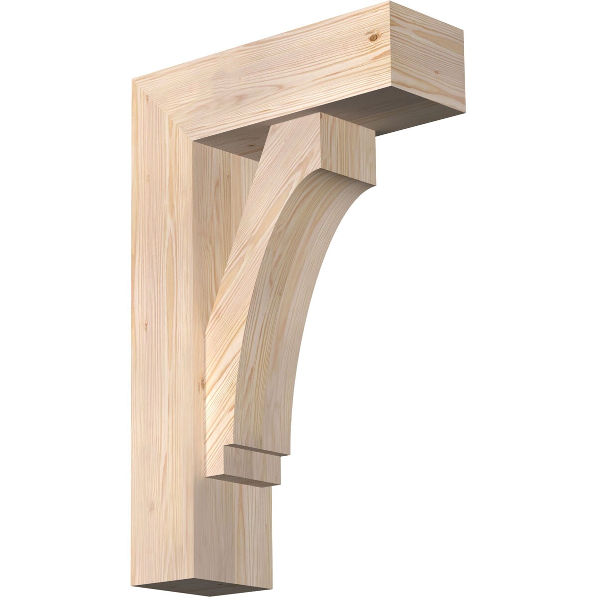 Ekena Millwork 1462973 Imperial Block Smooth Bracket with Offset Brace 7-1/2-in x 22-in x 34-in Douglas fir Brown Wood Standard bracket