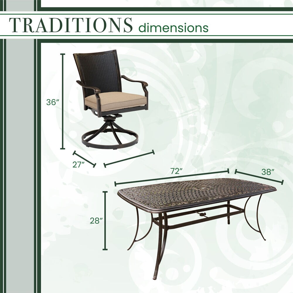 Hanover TRADDNWB7PCSWC-TAN Patio-Dining-Sets - View #4