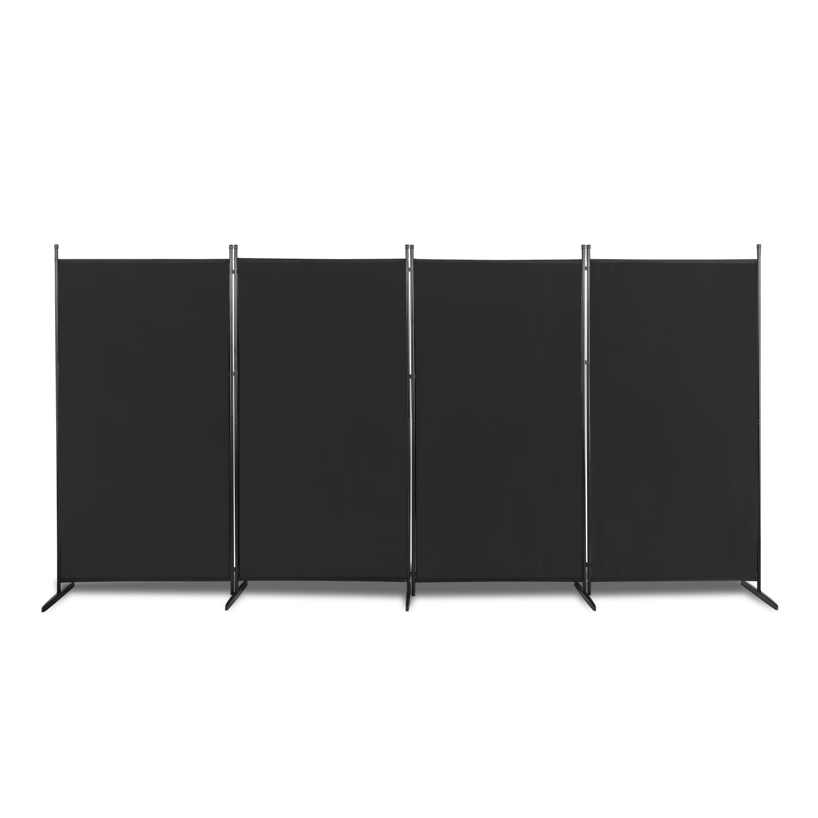 Outopee Room Dividers 4 -Panel Black Metal Folding Contemporary/Modern Style Room Divider