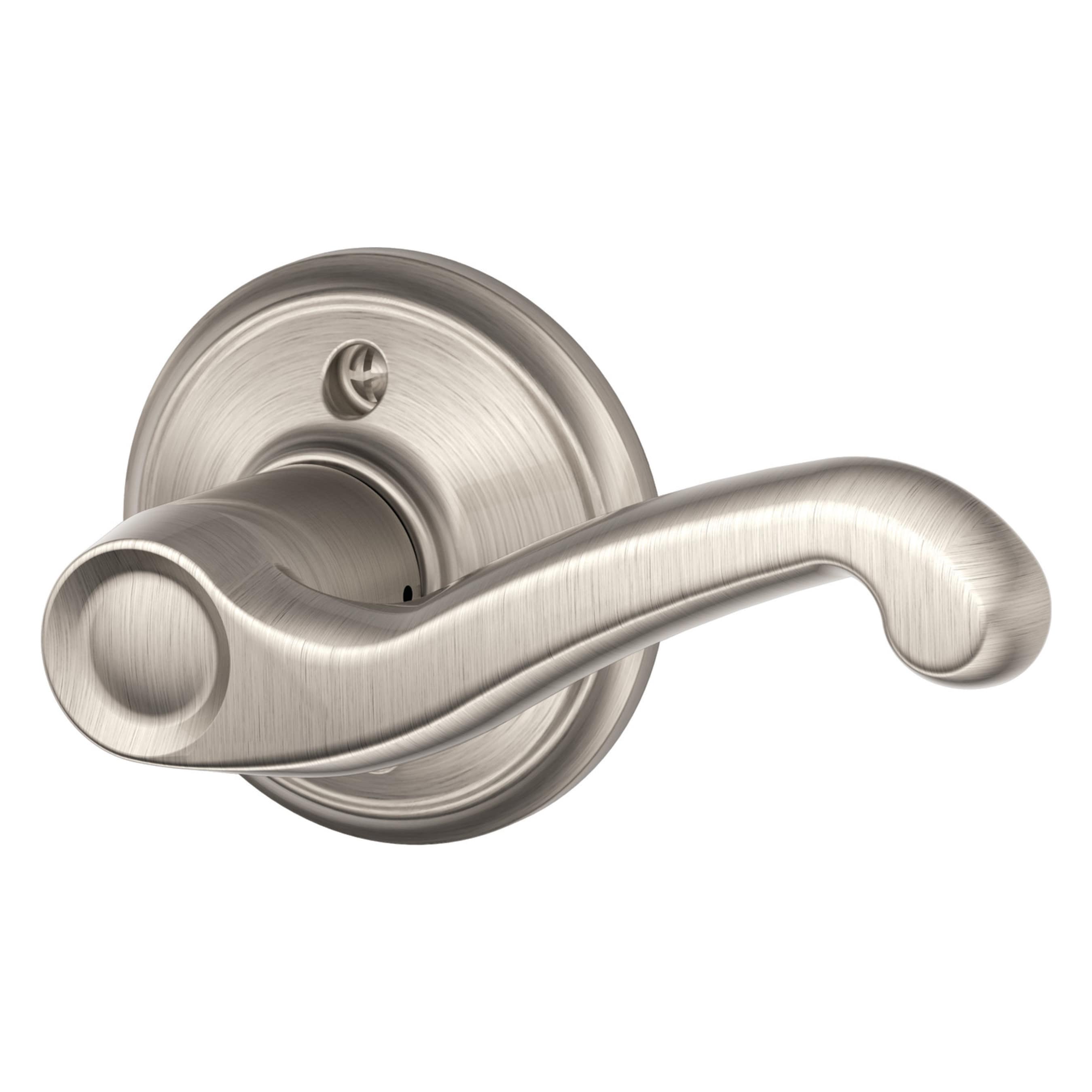 Schlage F170 V FLA 619 RH Flair Satin Nickel Right-handed Interior Hall/Closet Dummy Door Handle