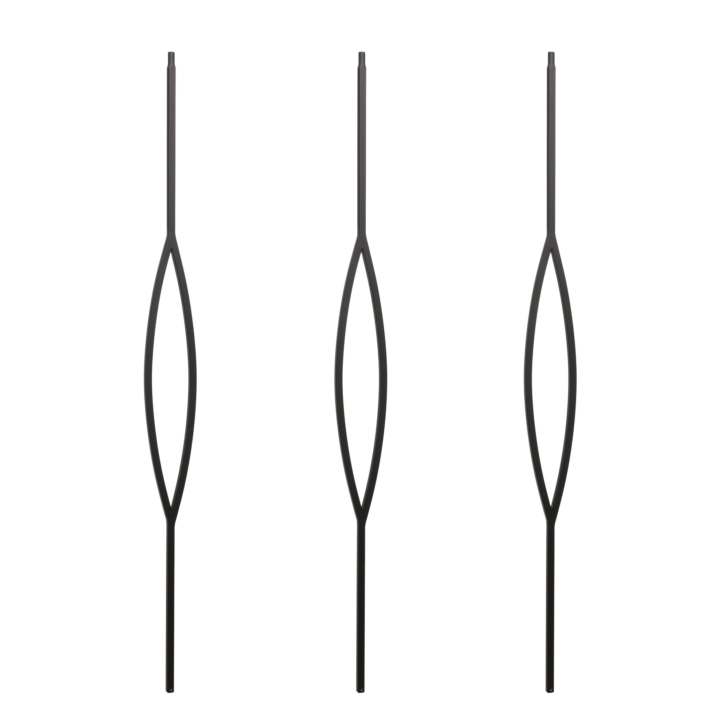 RELIABILT WGT17SB 43-in x 0.5-in Satin Black Wrought Iron Expanded Center Dynamic Stair Baluster (3-Pack)