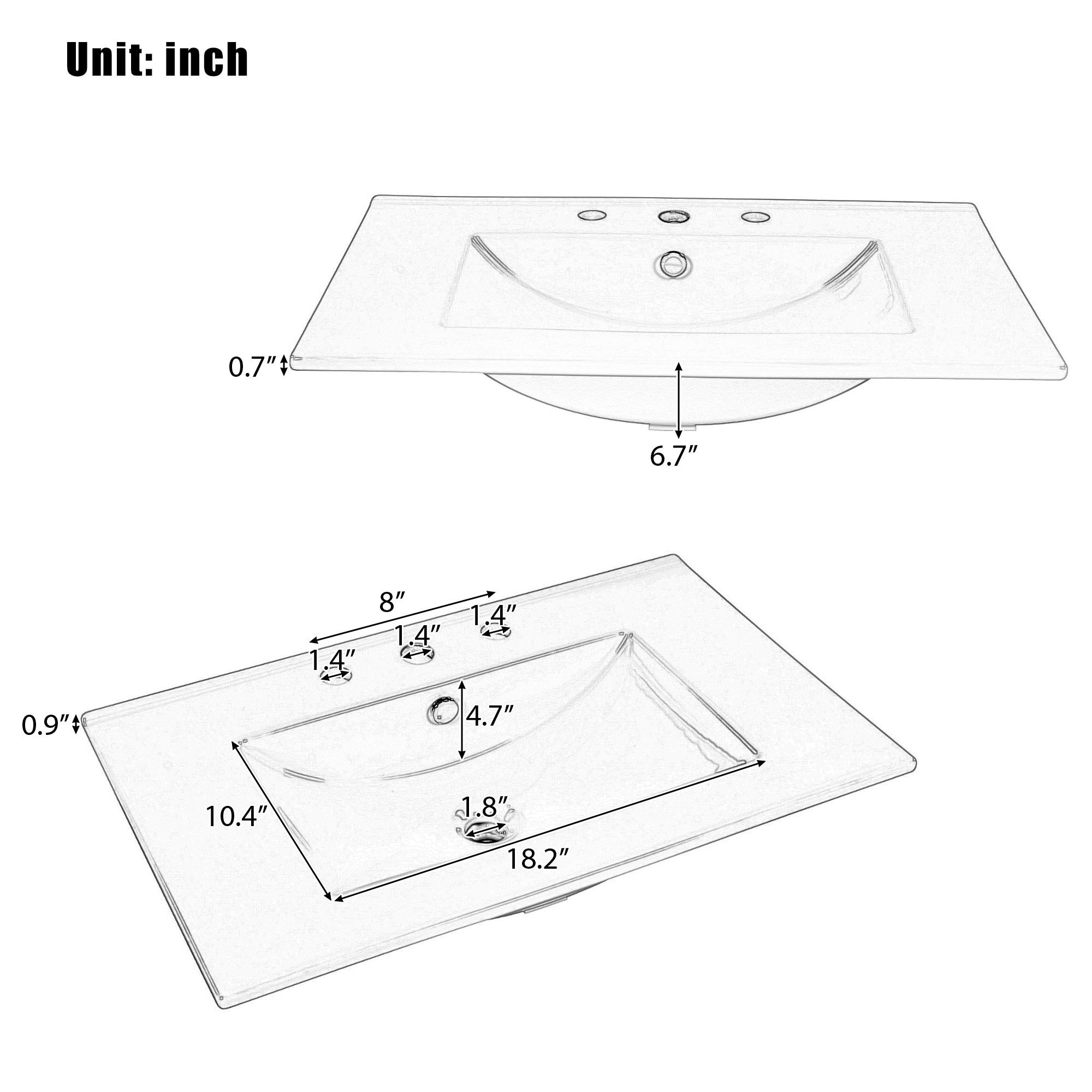 WELLFOR GIZQCS35P06 Bath-Vanity-Combo - View #8