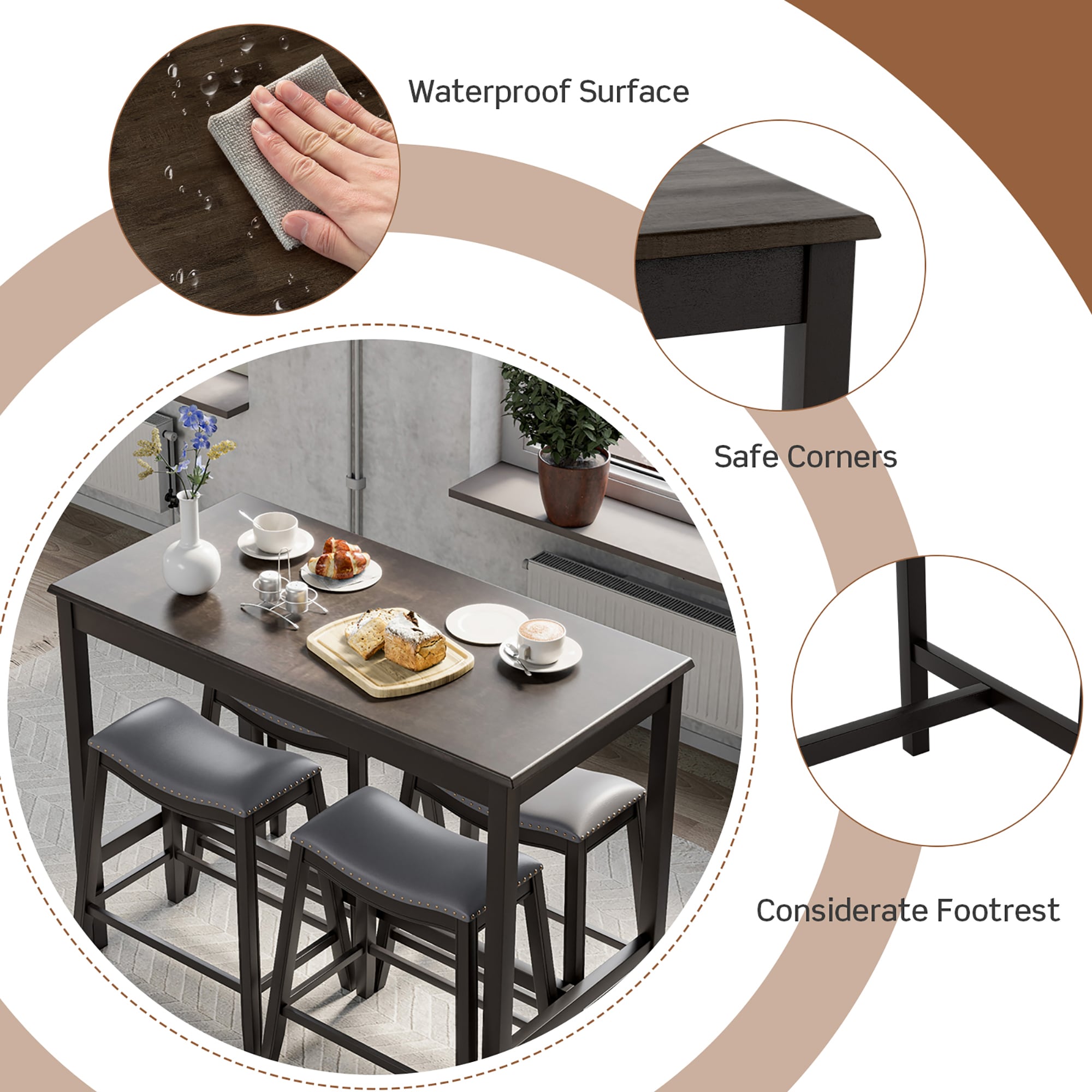 Costway SXL00053 Accent-Table-Sets - View #4