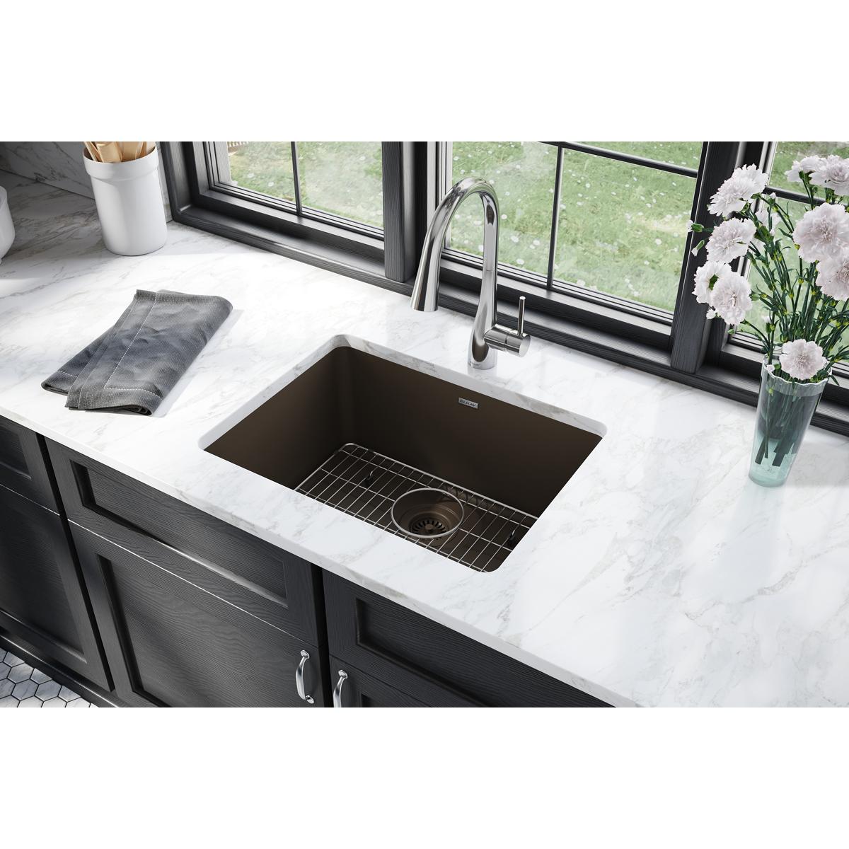 Elkay ELGU2522MC0C Quartz Classic Undermount 22.5-in x 18.5-in Quartz Single bowl Kitchen Sink