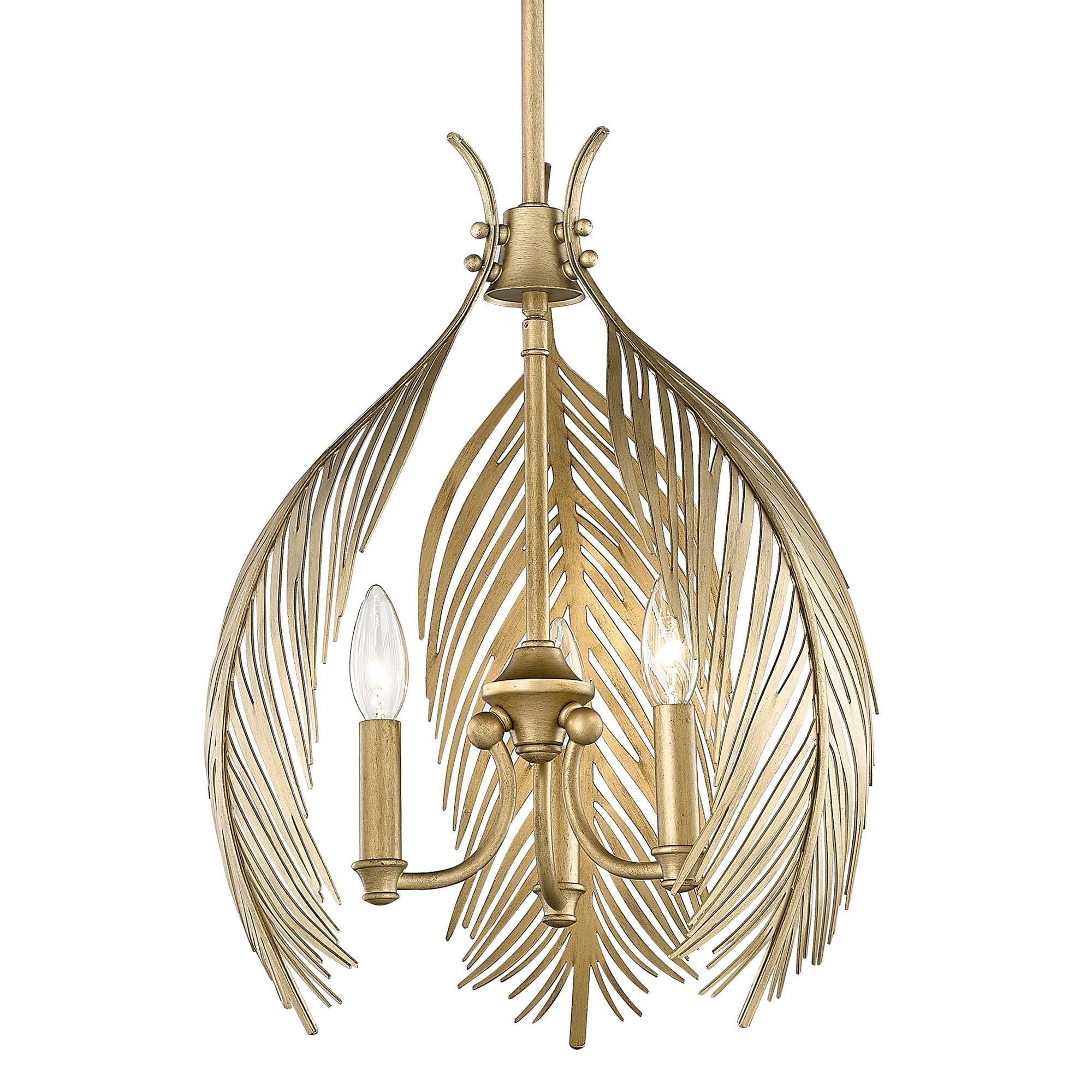 Vintage Fired Gold 3-Light Glass Pendant Lantern