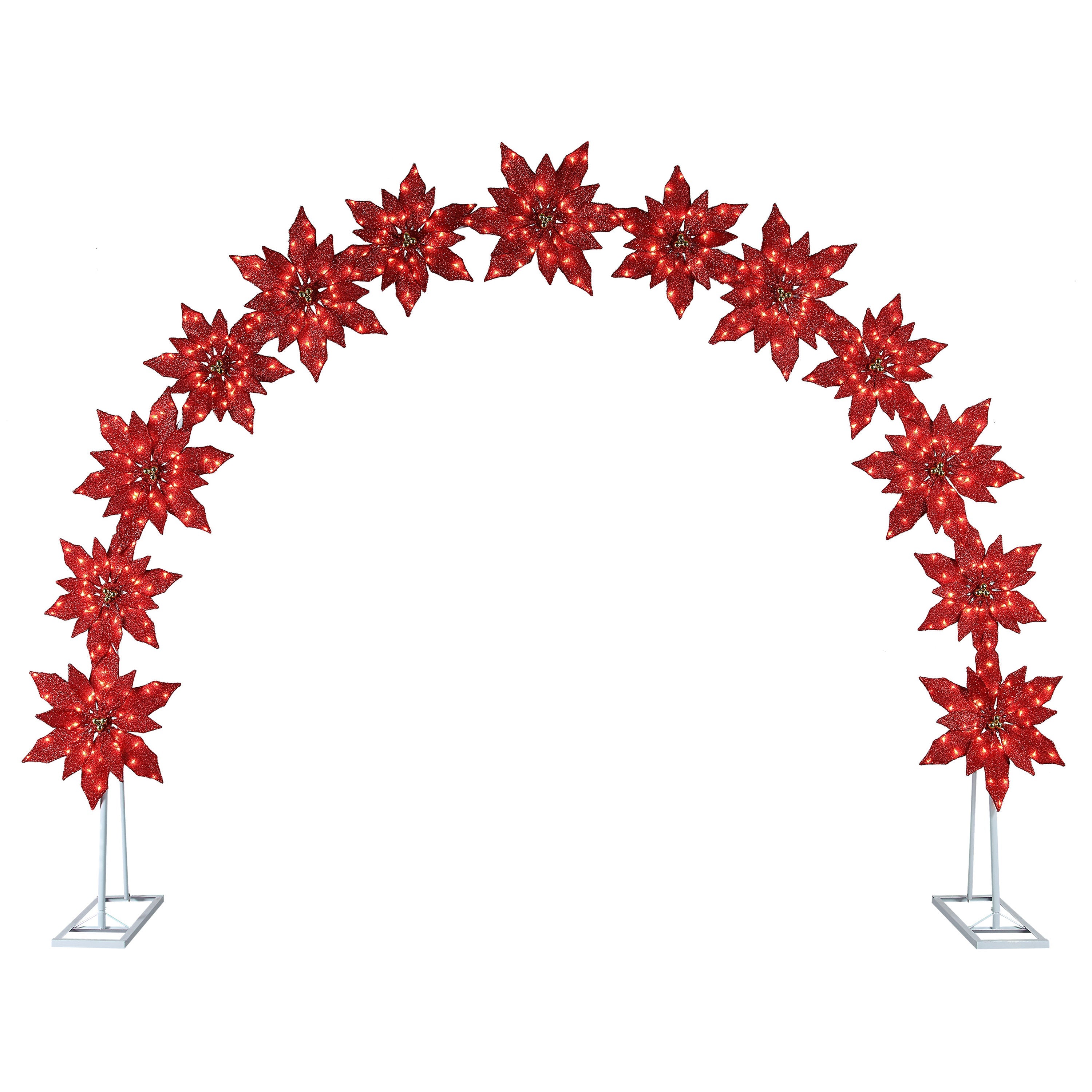 Mr. Christmas - 8.5 ft. Twinkling LED Poinsettia Arch