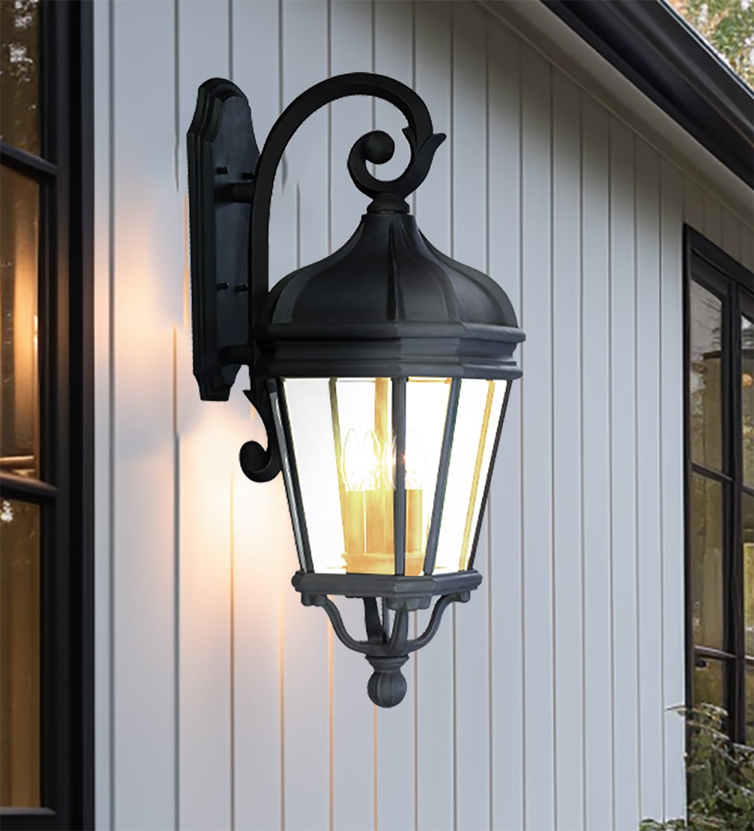 Minka Lavery Harrison 4-Light 33.5-in H Matte Black Outdoor Wall Light ...