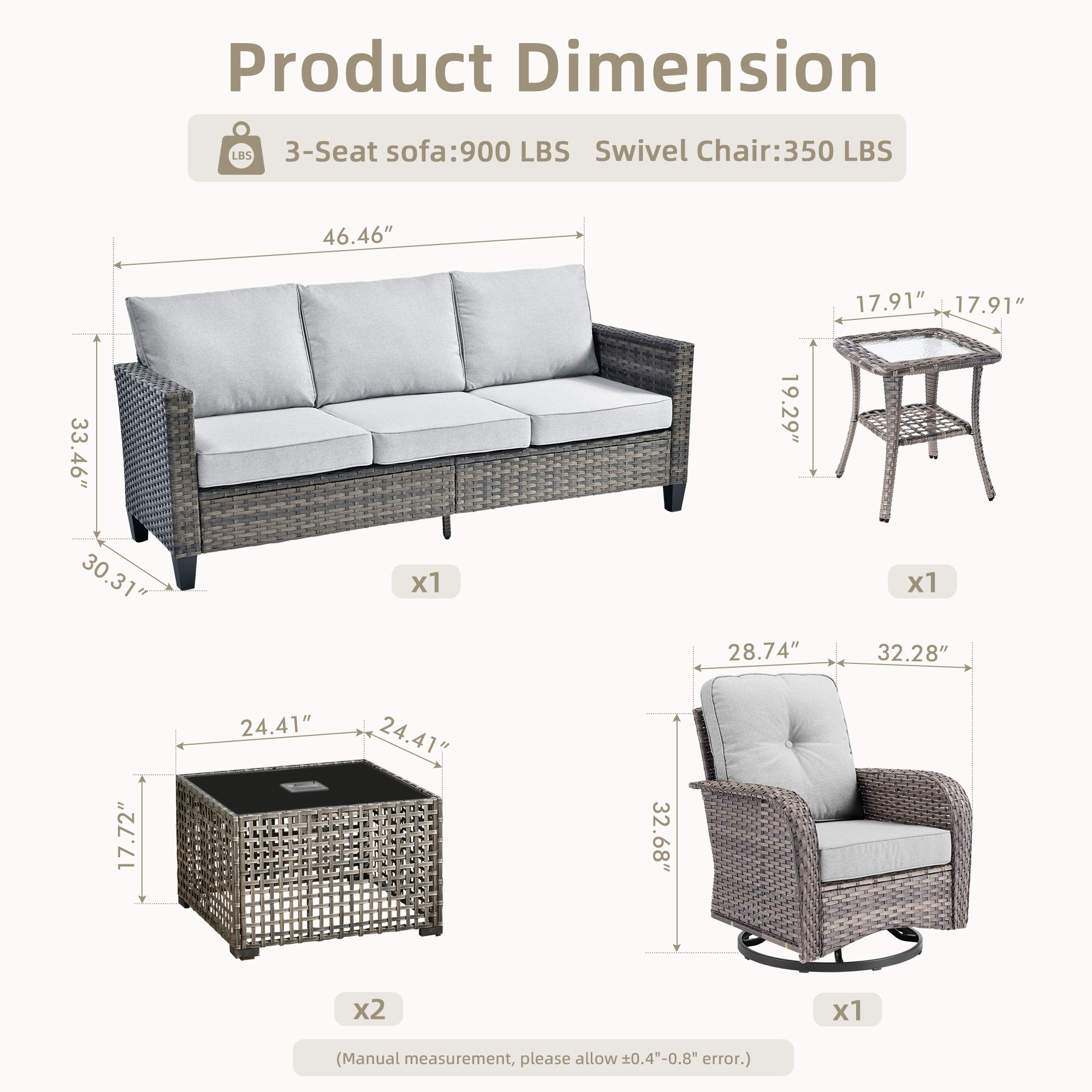 XIZZI XINGRS4052-T Patio-Conversation-Sets - View #4
