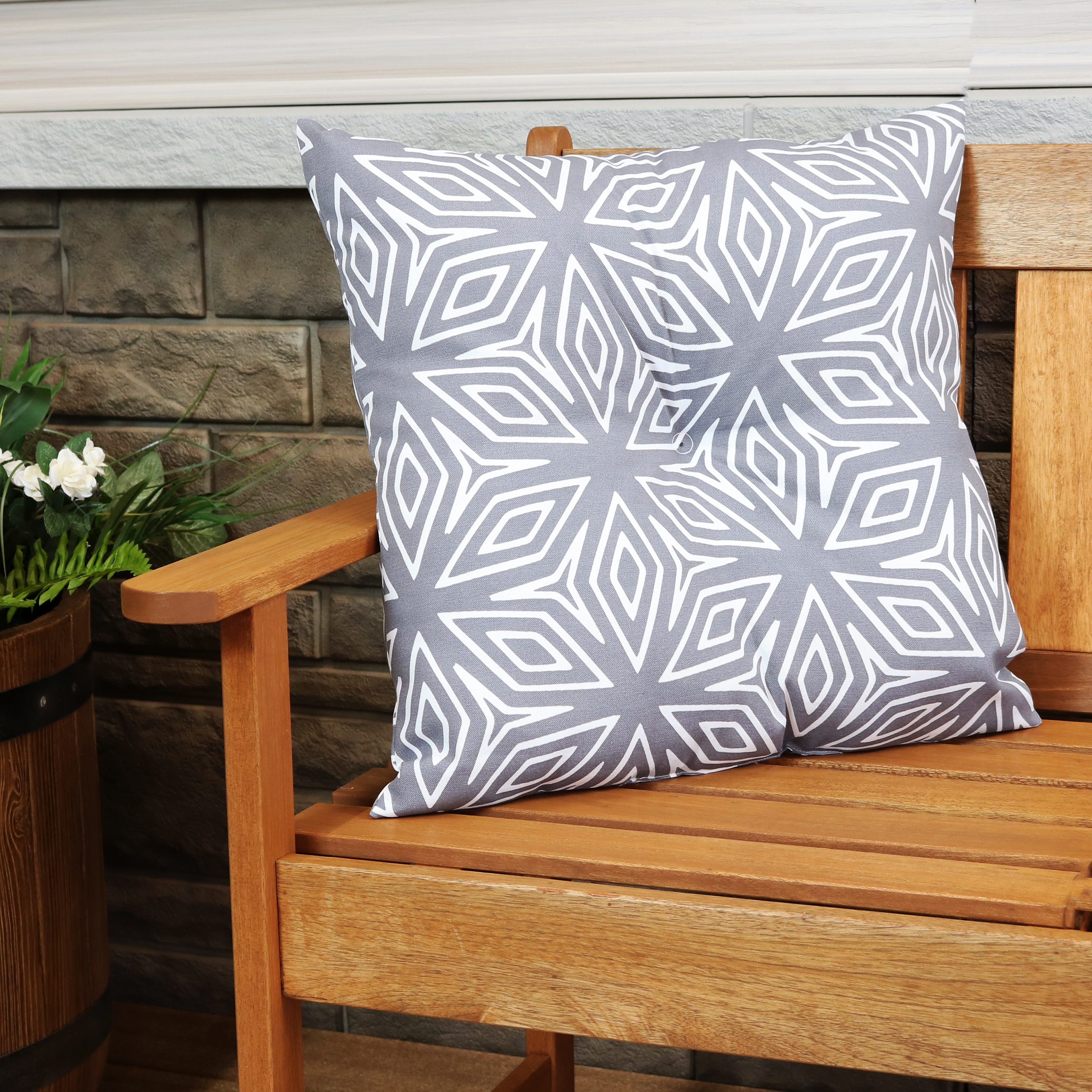 Sunnydaze Decor SNR-867 2 -Piece Grey Patio chair cushion