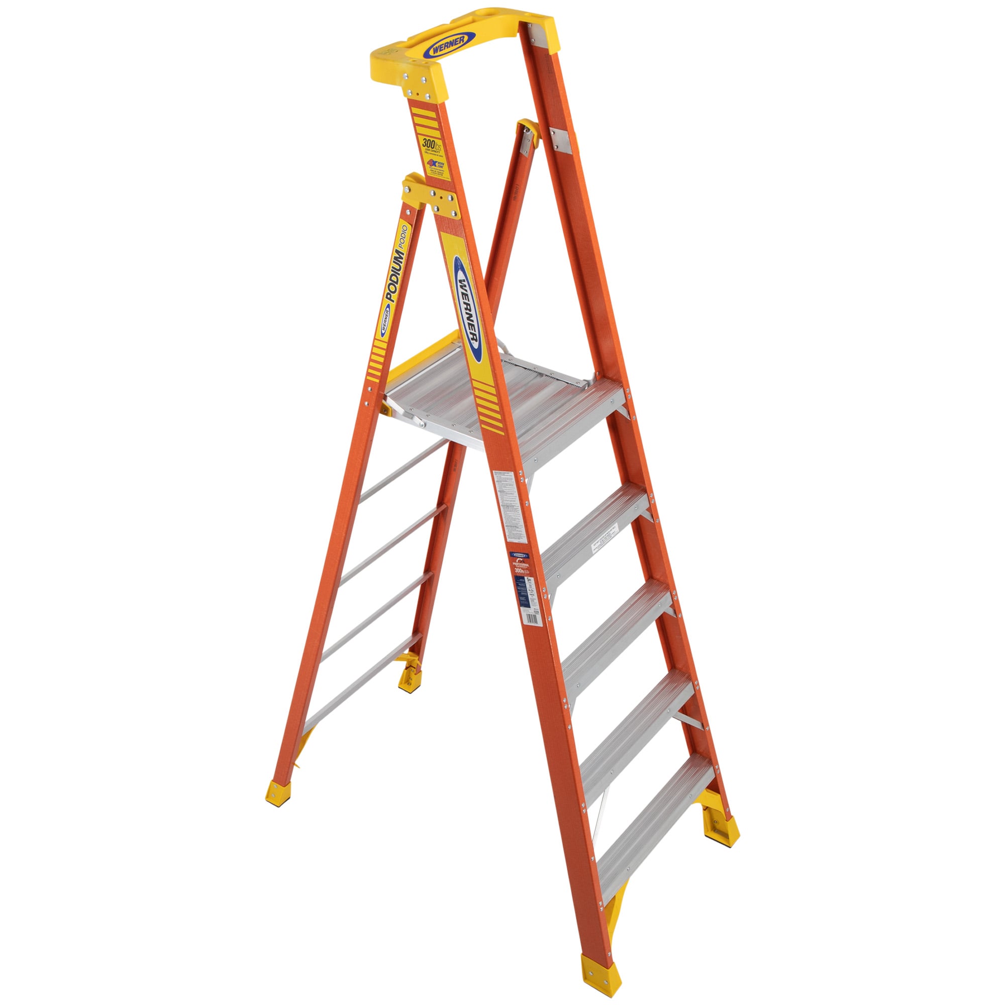 Werner 6 ft. Fiberglass Step Ladder with 300 lb. Load Capacity Type iA Duty