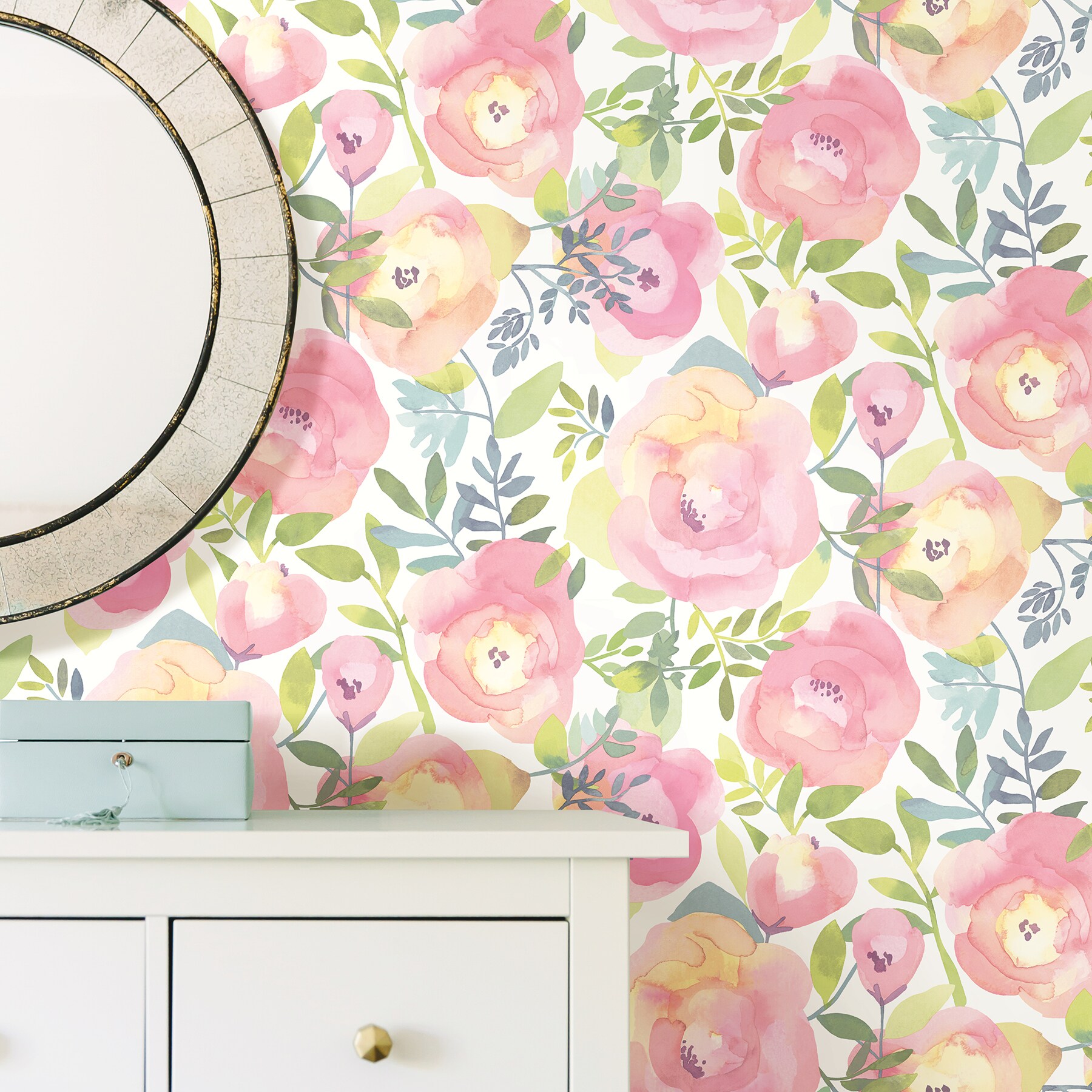 Large Floral Wallpaper Peel and Stick Wallpaper Large Florals   Timberlea Interiors