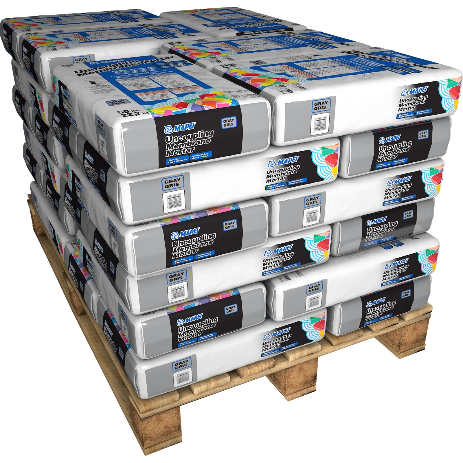 MAPEI 0021736P UNCOUPLING MEMBRANE (Pallet 36 qty) Gray Thinset/Medium Bed Tile Mortar (50-lb)
