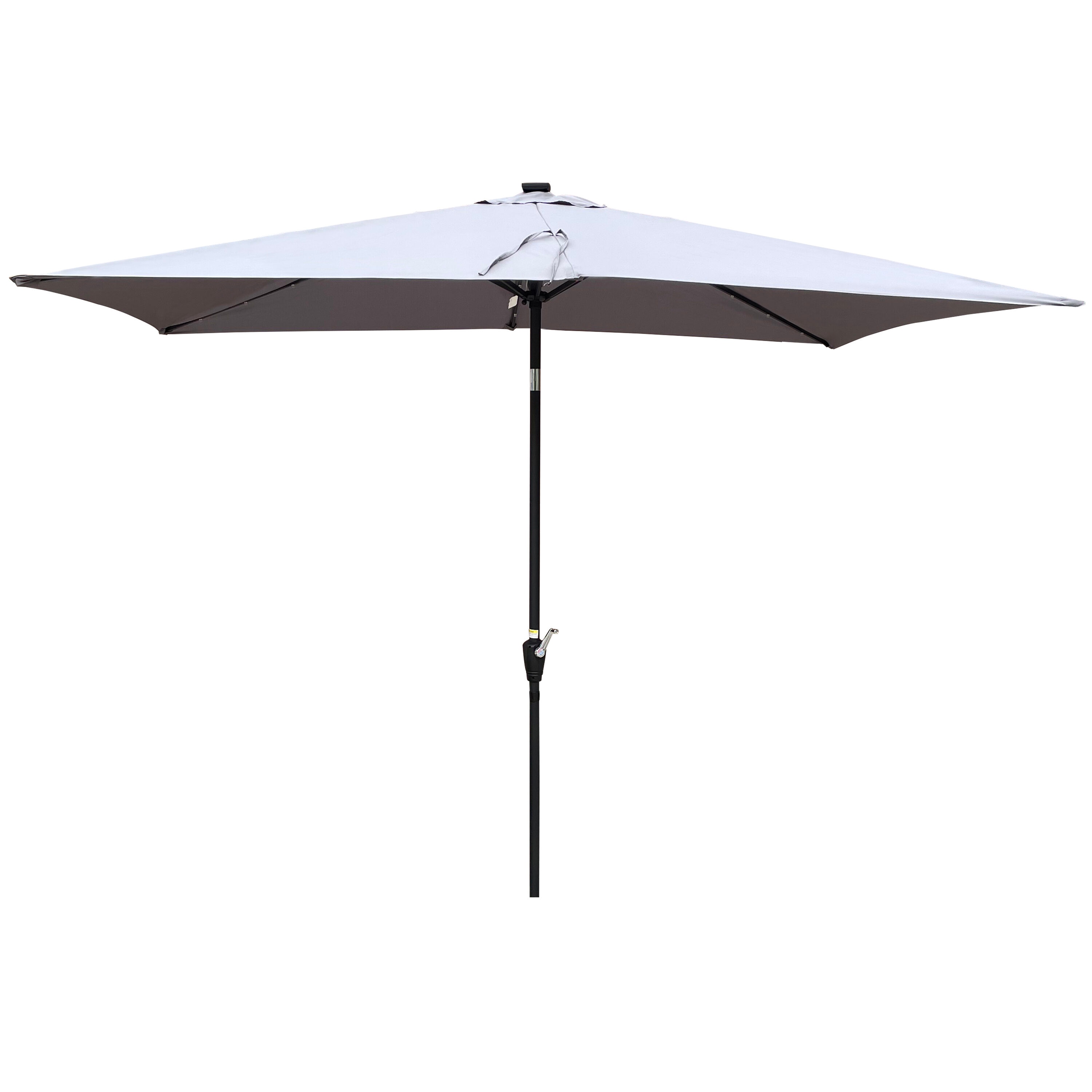 Maocao Hoom MZH42332 6.5-ft Steel Gray Market Patio Umbrella with Lights