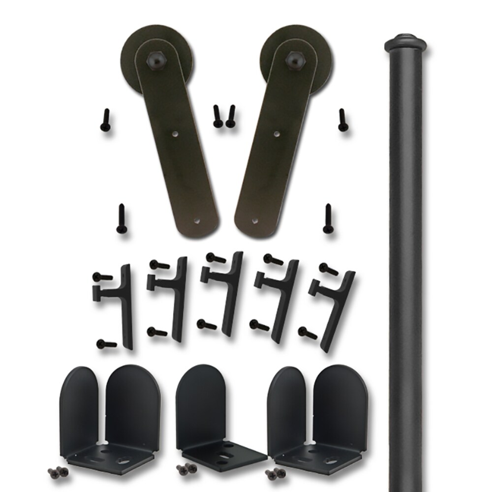 Quiet Glide QG1300ST08 72-in Matte Matte Black Indoor Standard Single Barn door hardware kit