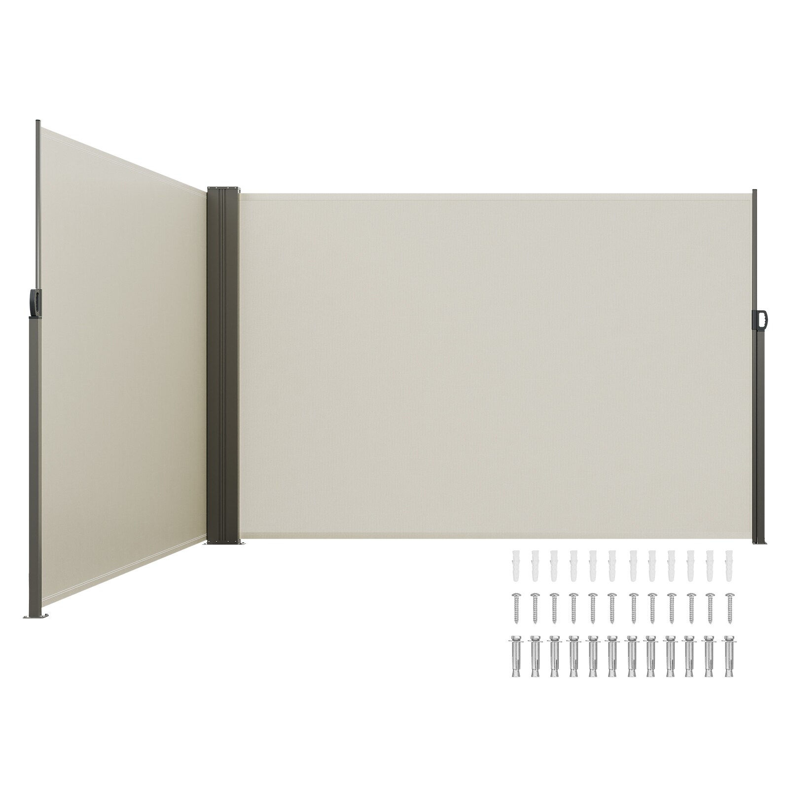 VEVOR 236.16-in Wide x 78.72-in Height Fabric PU Solid Manual Retractable Patio Awning #KSSCP200X600HPSZPV0
