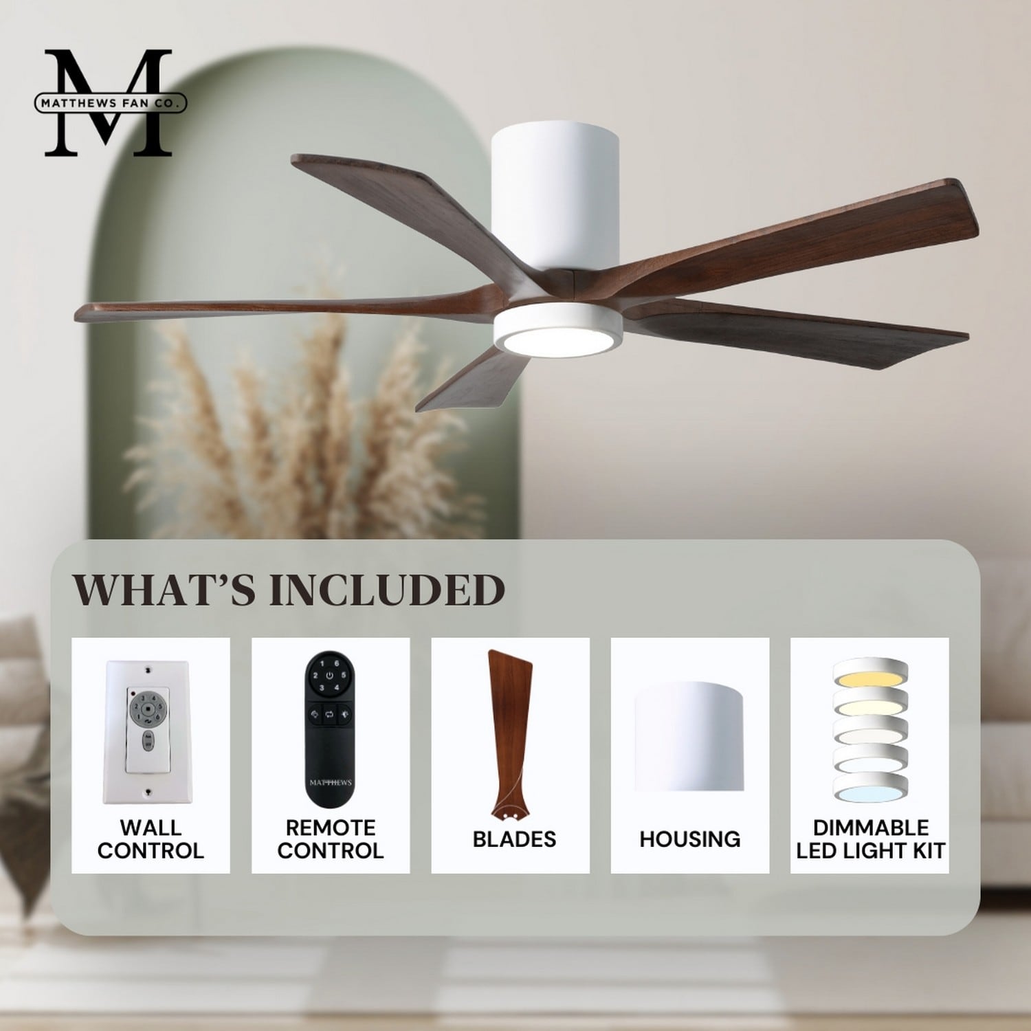 Matthews Fan Company IR5HLK-WH-WA-42 Ceiling-Fans - View #10