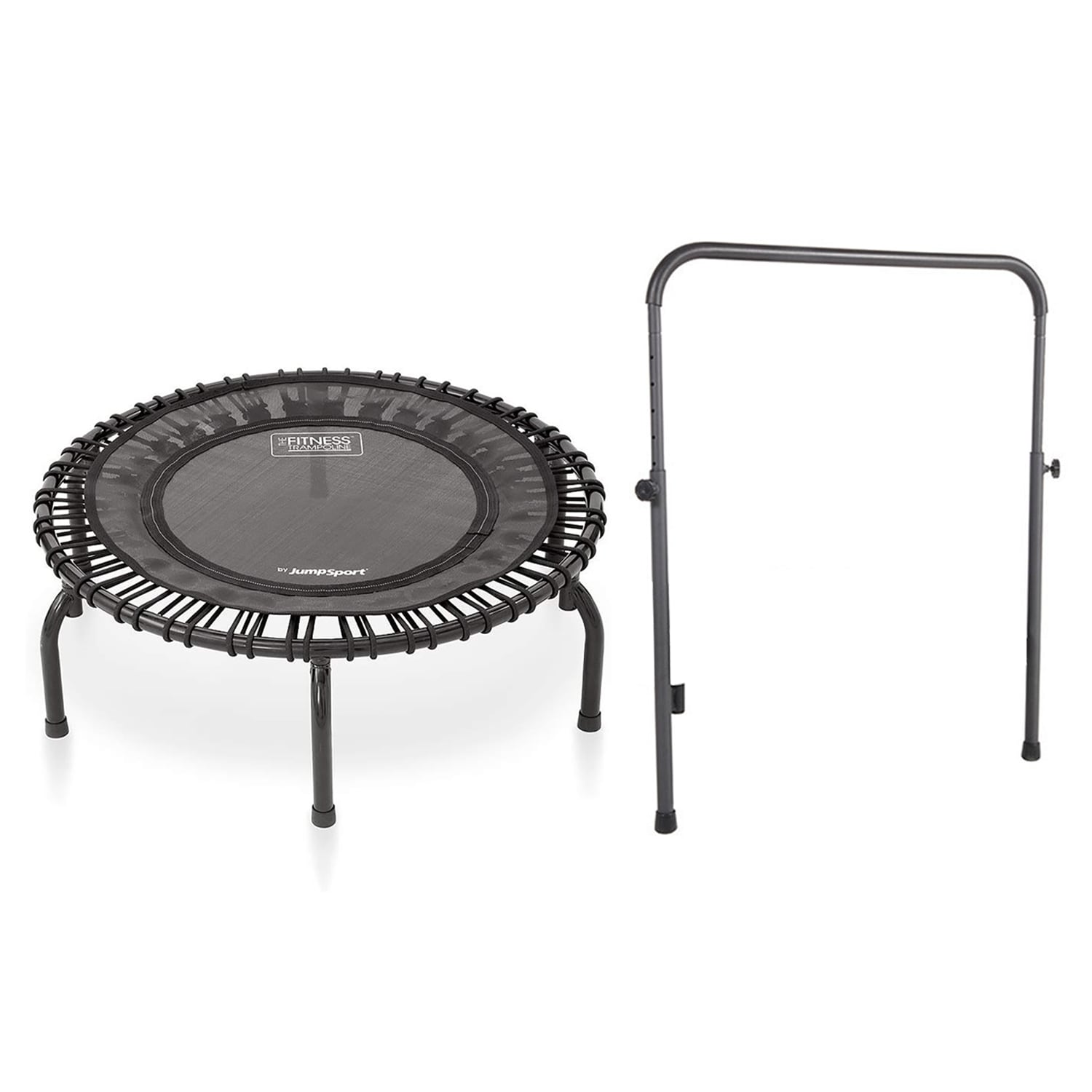 JumpSport  220 Fitness Rebounder Mini Trampoline and Handle Bar Accessory Black