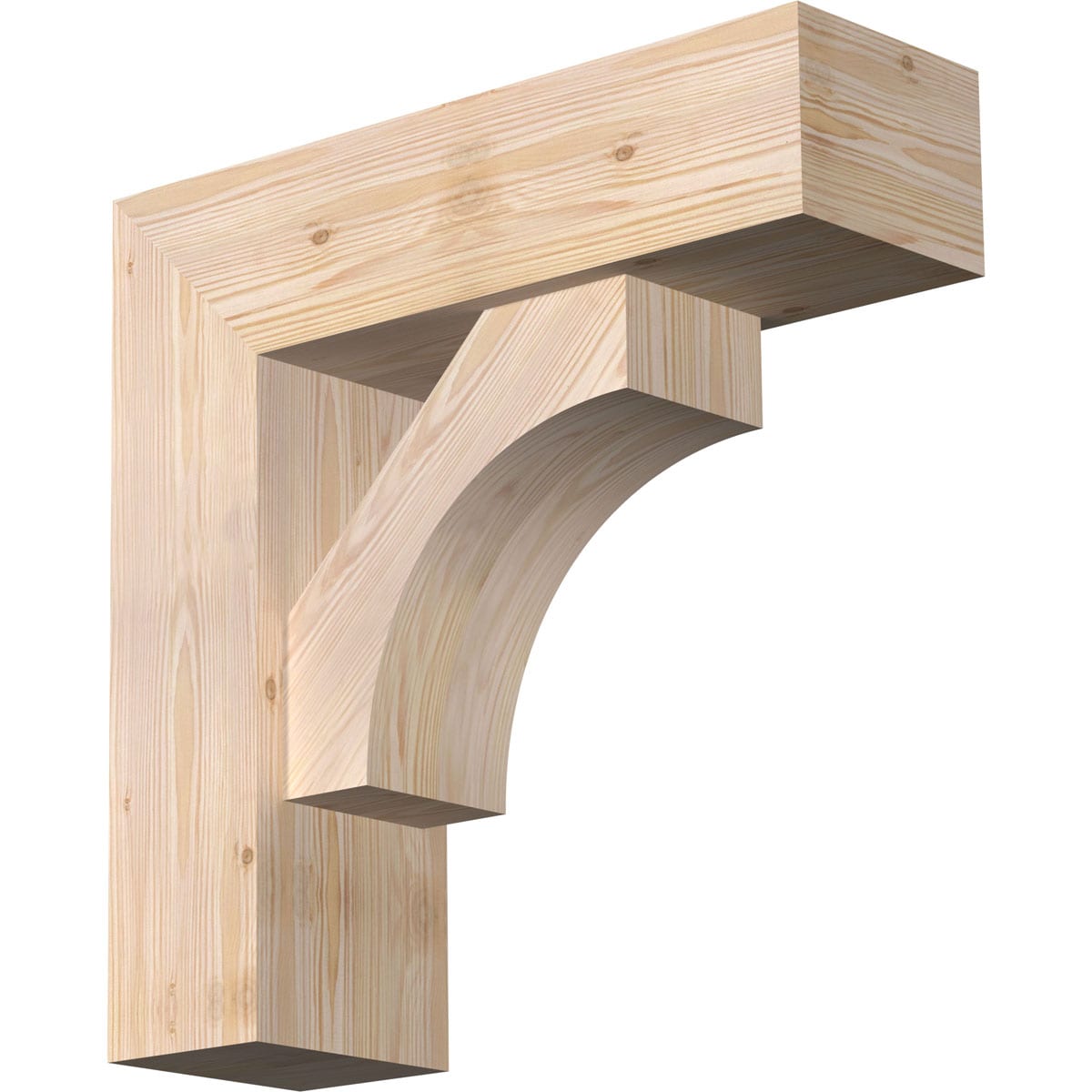 Ekena Millwork 1464674 Westlake block smooth bracket with offset brace 7-1/2-in x 24-in x 24-in Douglas fir Brown Wood Standard bracket