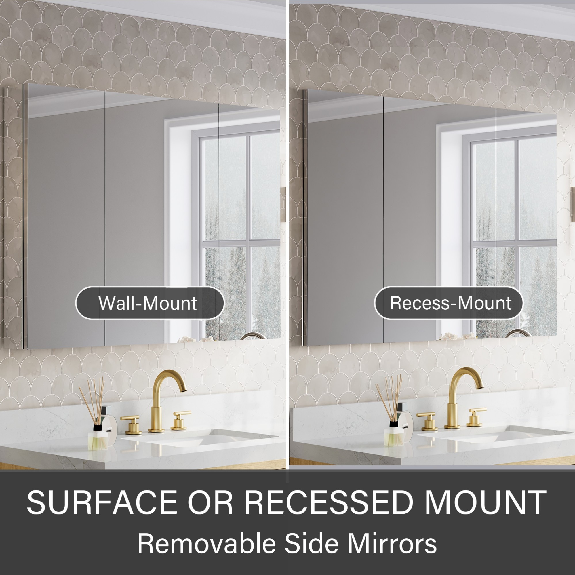 WELLFOR JRA12R20R12L32 Bathroom-Medicine-Cabinets - View #6