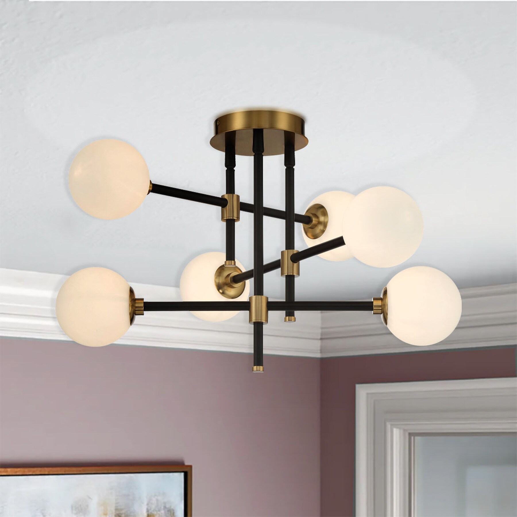 George Kovacs P8156-681 Cosmet 6 -Light 20-in Multiple finishes Multiple colors/finishes Flush Mount Light
