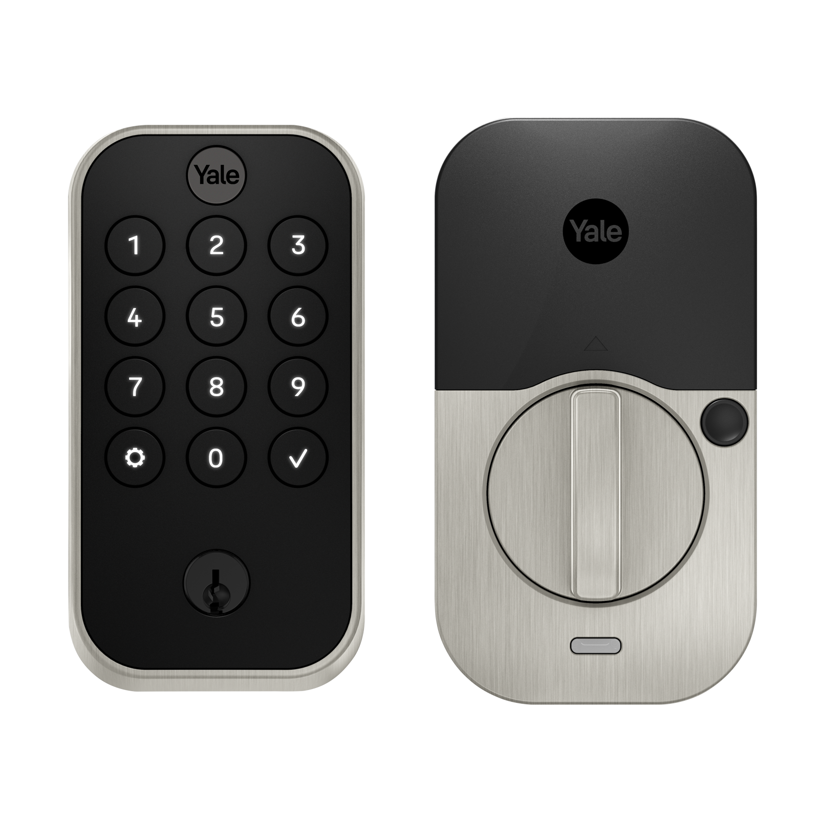Yale Assure Lock Satin Nickel Wifi Bluetooth Single Cylinder Electronic  Deadbolt Lighted Keypad Smart Lock in the Electronic Door Locks department  at