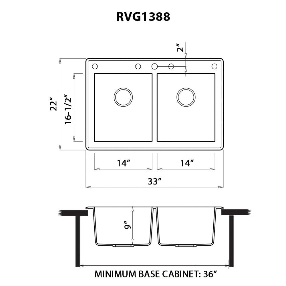 Ruvati RVG1388ES Kitchen-Sinks - View #12