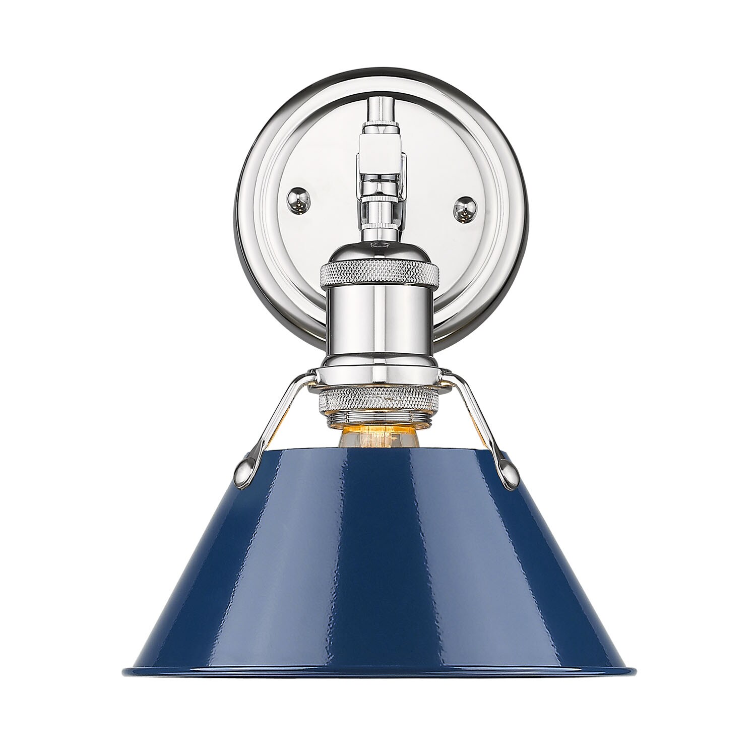 Golden Lighting 3306-BA1 CH-NVY Orwell 7.5-in 1 -Light Polished Chrome Industrial Vanity light