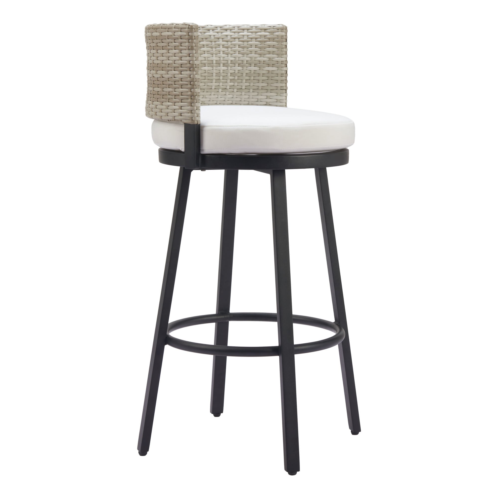 ZUO 704027 Midnight Wave Black Aluminum Frame Stationary Dining Chair with White Cushioned Seat