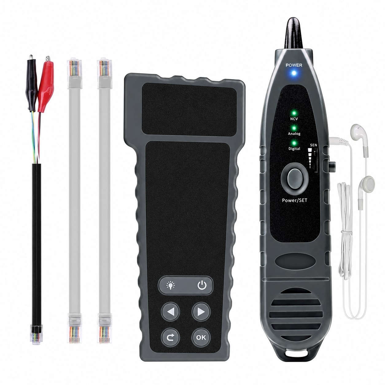 Etokfoks Network Cable Tester with NCV Lamp for CAT5 CAT6 PoE Voltage Detection Fault Distance and Cable Length Measurement to 200m #LETI2OZTS