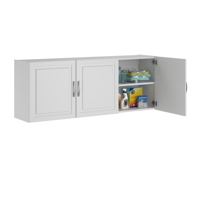 Ameriwood Home Composite Wood Wall-mounted Garage Cabinet in White 