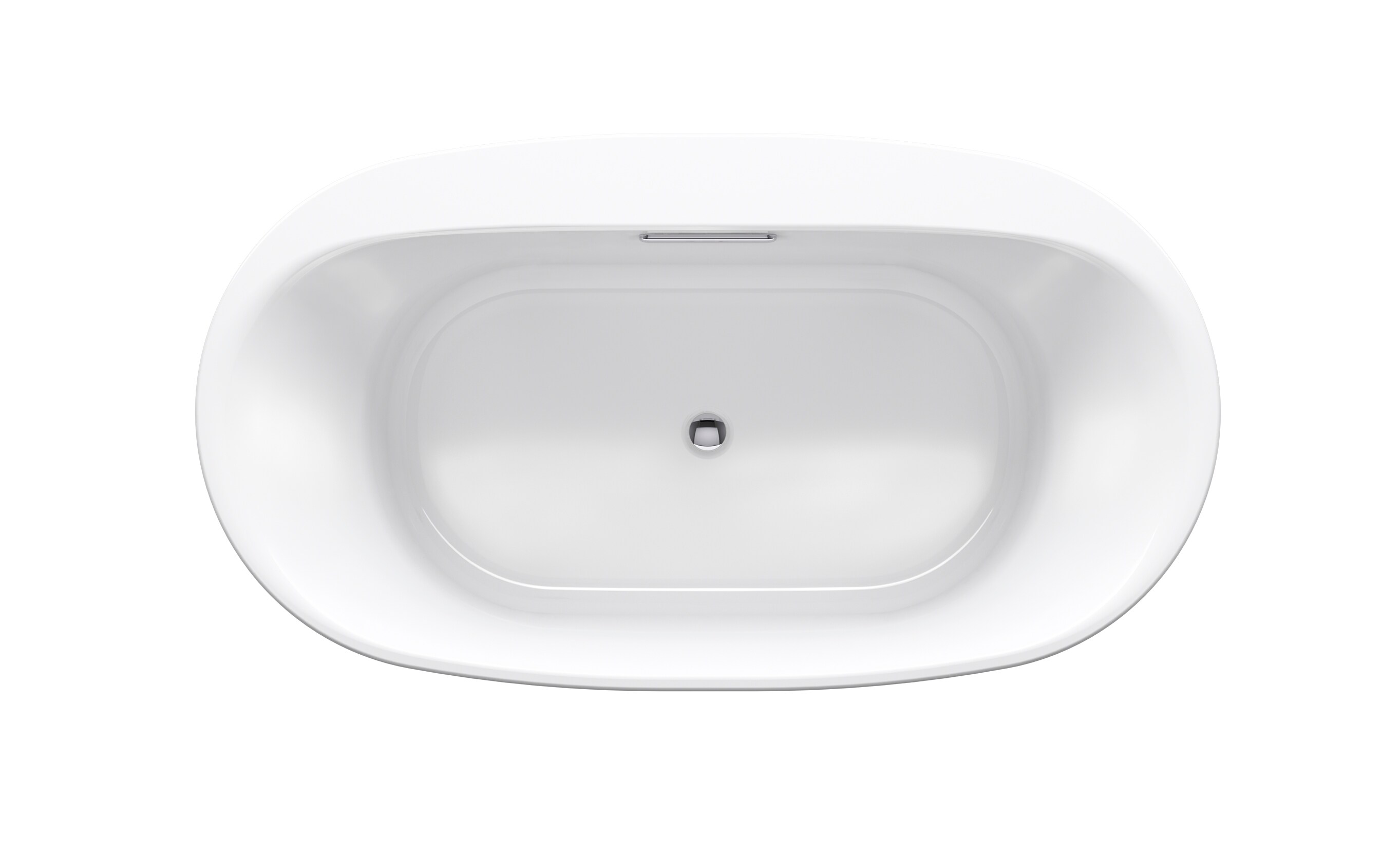 KOHLER Underscore 66 in. x 36 in. Acrylic Oval Drop-in Soaking Bathtub with Center Drain in White