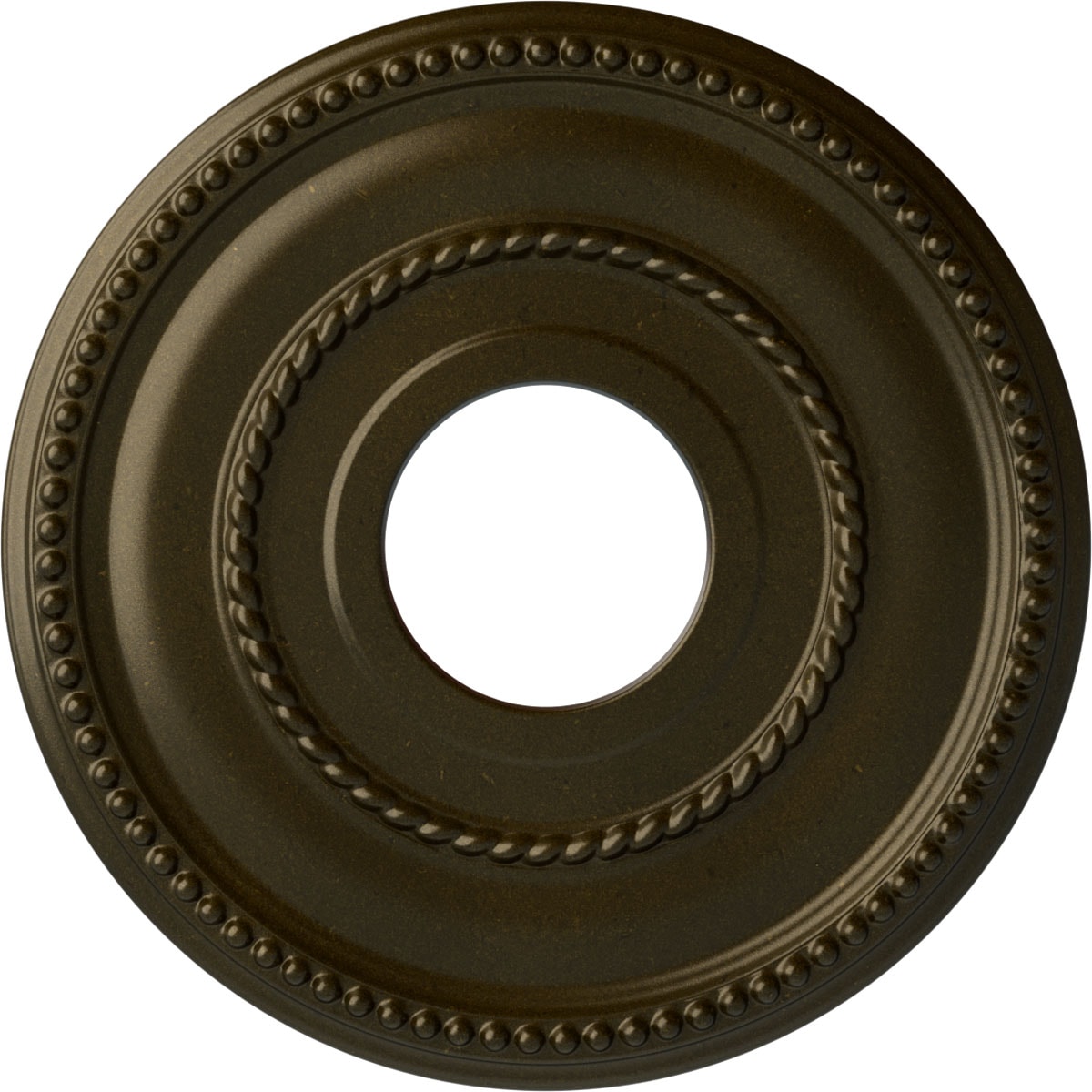 Ekena Millwork CM12VAGGS Valeriano 12.125-in W x 12.125-in L Painted Green Gold Polyurethane Whole Ceiling Medallion