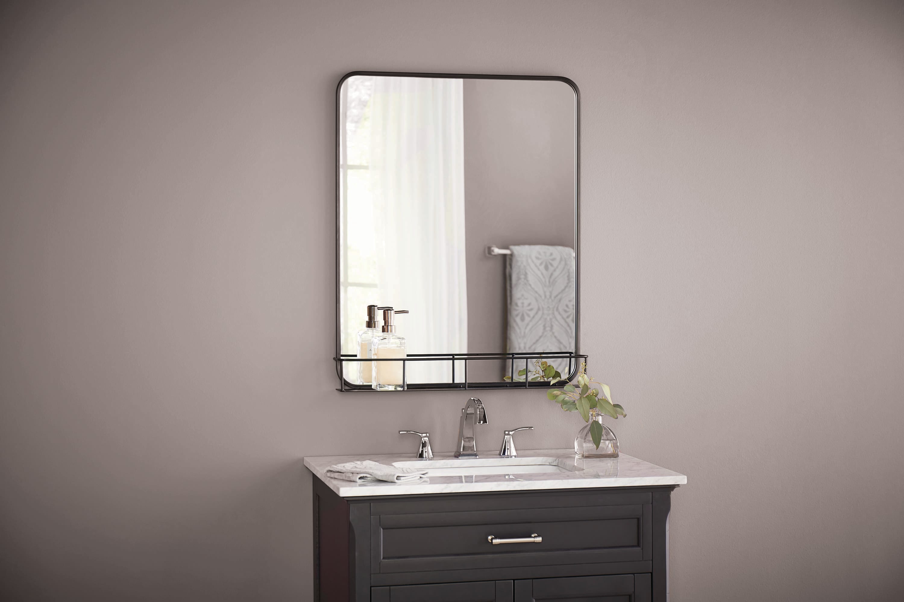 allen + roth 24in x 30in Framed Rectangle Bathroom Vanity Mirror