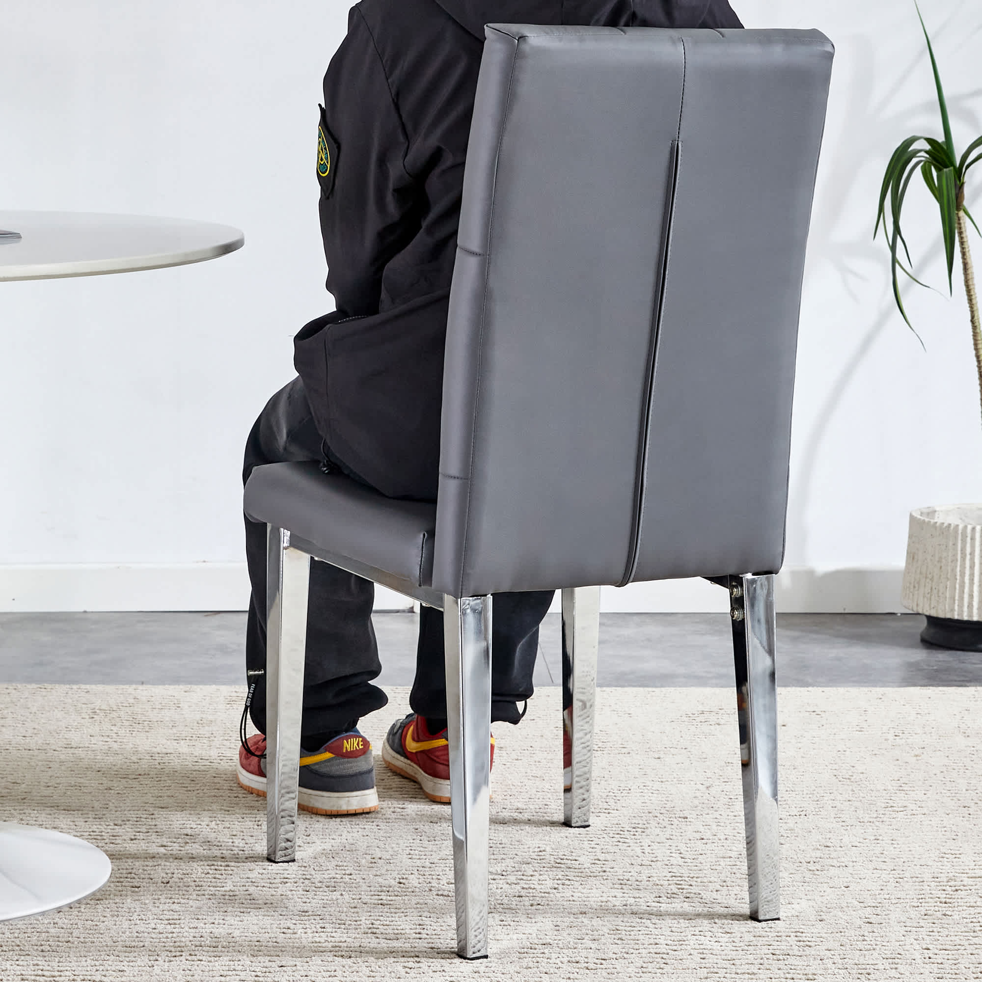 Vynxaria LEXY0069-DJCY-8GRY Dining-Chairs - View #6