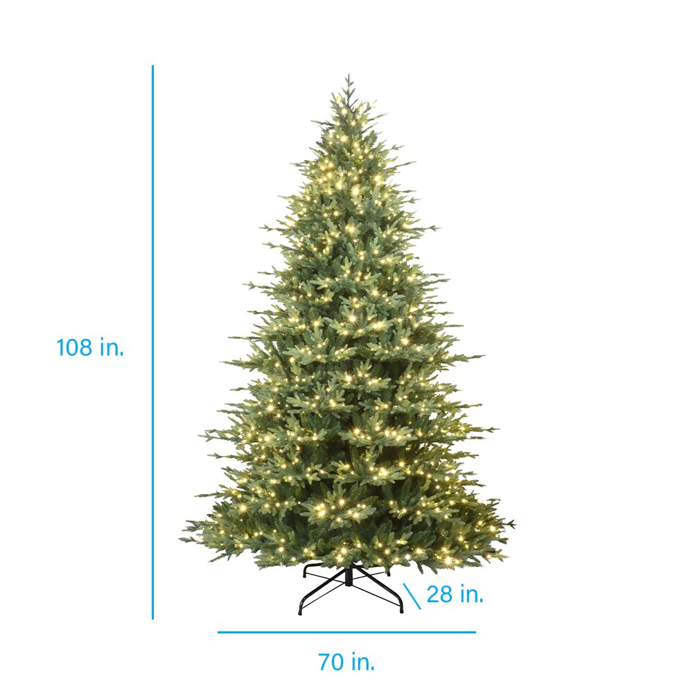 Holiday Living Acadia 9-ft Spruce Pre-lit Artificial Christmas Tree ...
