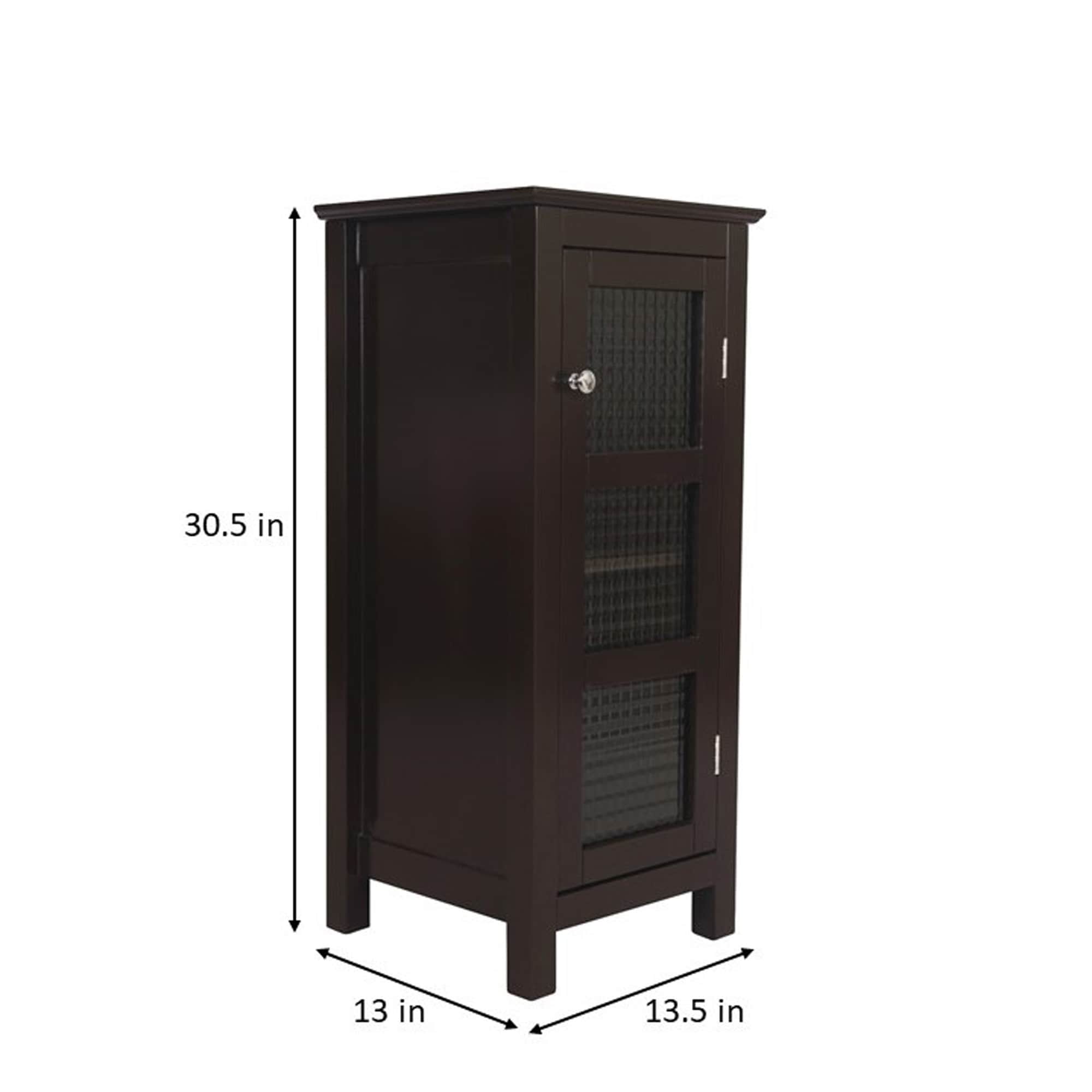 Elegant Home Fashions Chesterfield 13.5-in W x 30.5-in H x 13-in D Espresso MDF Freestanding Linen Cabinet
