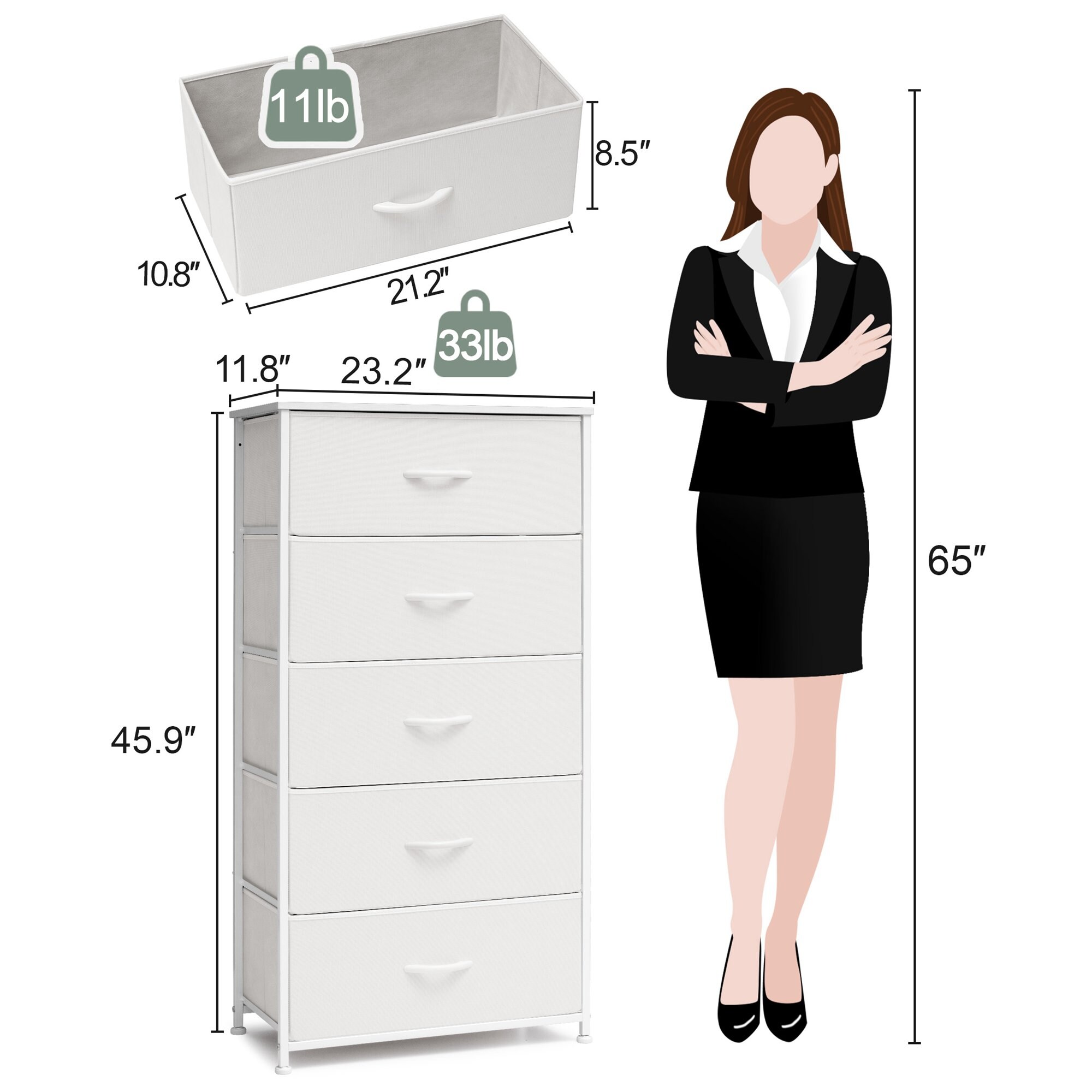 CloudFly CL-HD017WHT dressers - View #6